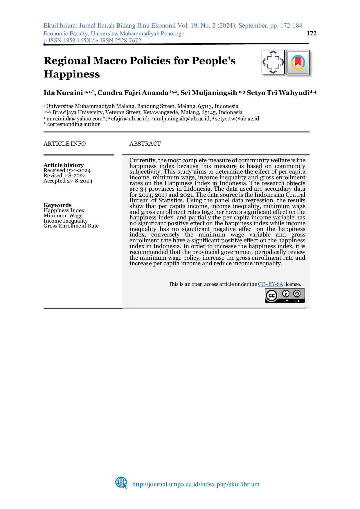 JURIS Regional Macro Policies for People s Happiness