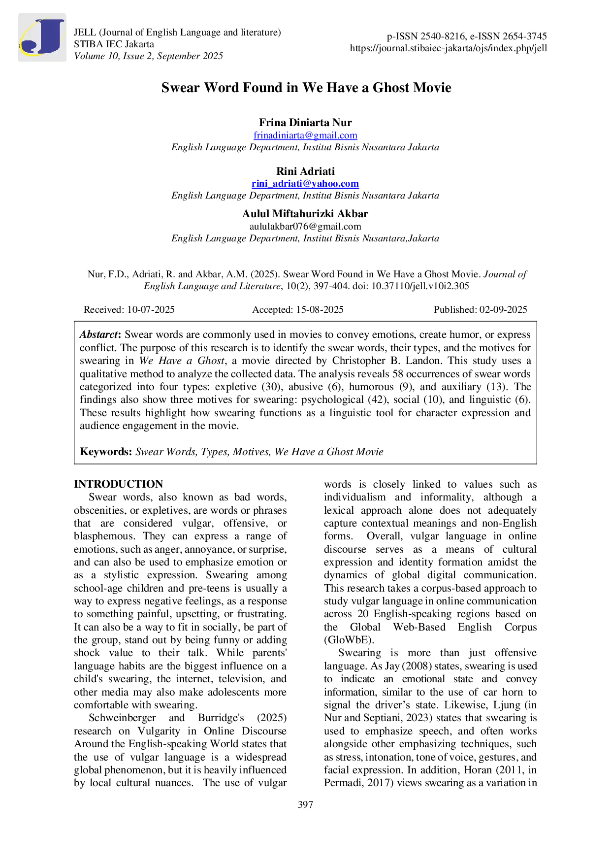 JURIS Swear Word Found In We Have A Ghost Movie