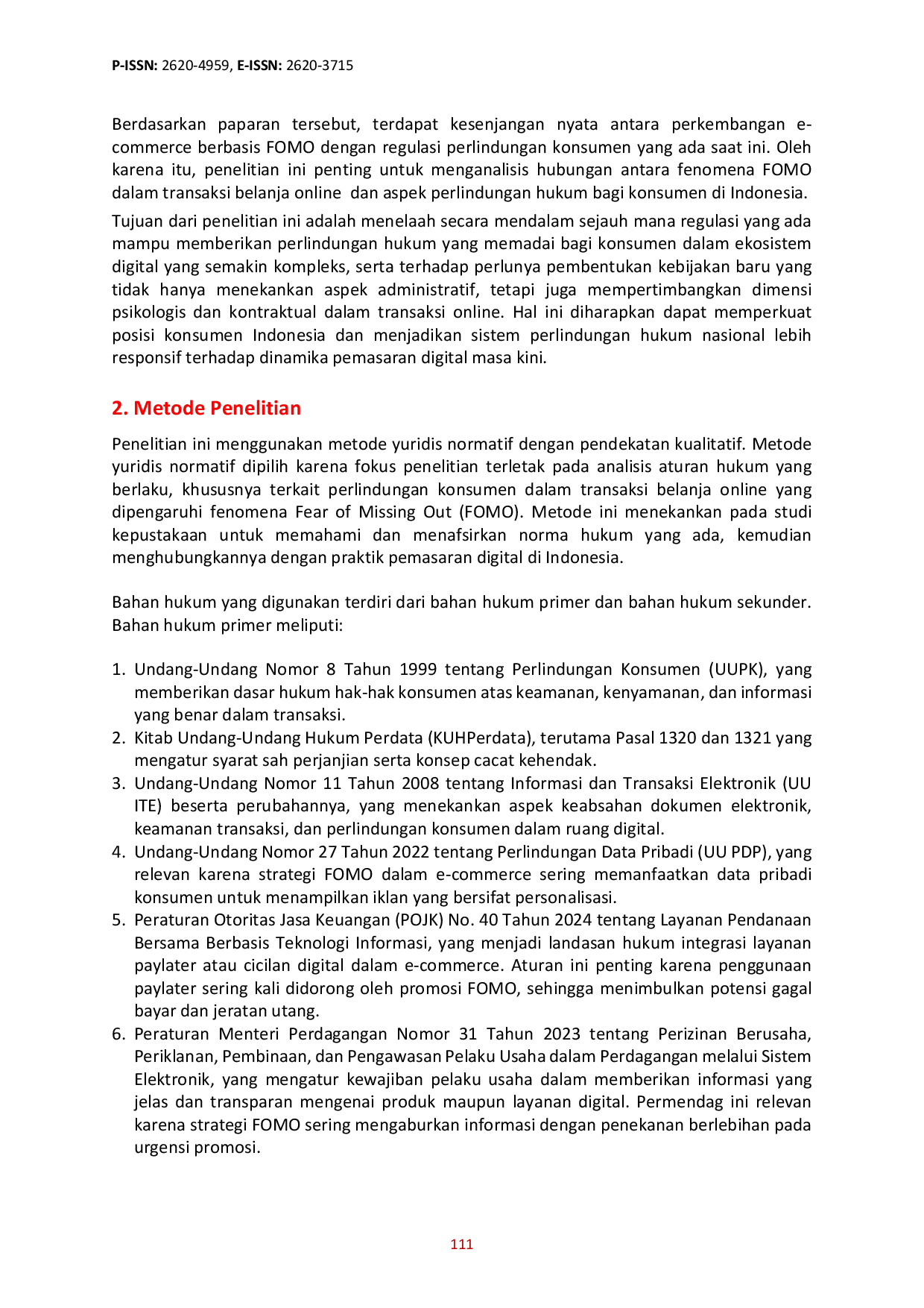 juris Perlindungan hukum transaksi belanja online yang dipengaruhi dengan Fear Of Missing Out FOMO