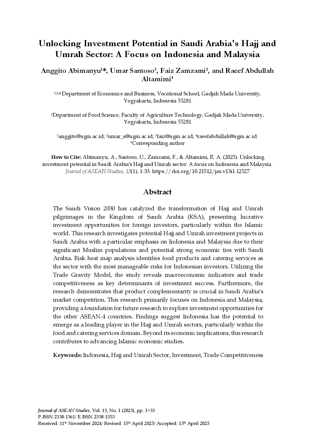 juris Unlocking Investment Potential in Saudi Arabia s Hajj and Umrah Sector A Focus on Indonesia and Malaysia