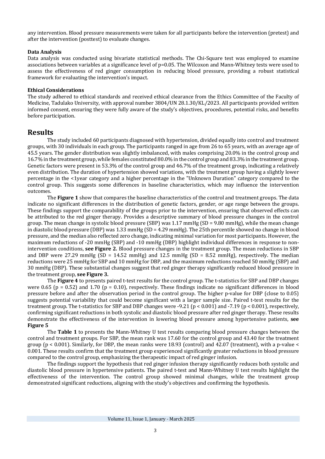 JURIS Innovative Approach Exploring the Efficacy of Red Ginger Infusion Therapy in Hypertension Management