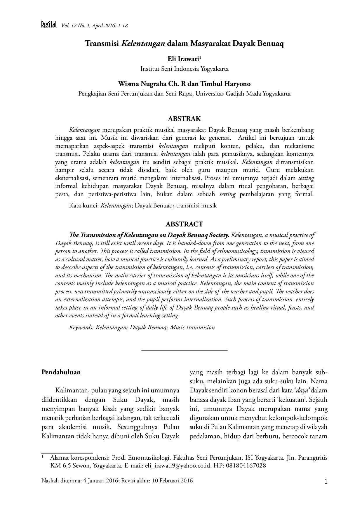 juris Transmisi Kelentangan dalam Masyarakat Dayak Benuaq