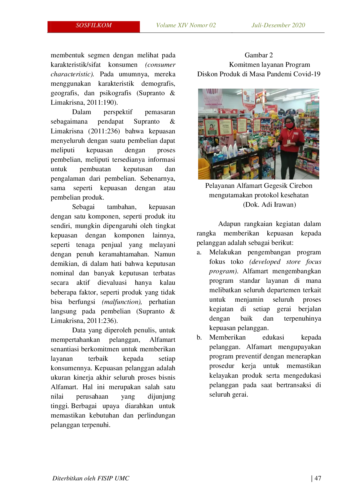 JURIS Pengelolaan Informasi Program Diskon Produk Alfamart Gegesik Cirebon Di Masa Pandemi