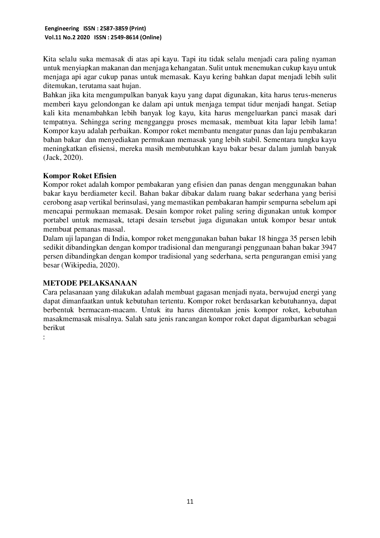 JURIS Pemanfaatan Energi Dari Kompor Roket Berbahan Bakar Alternatif