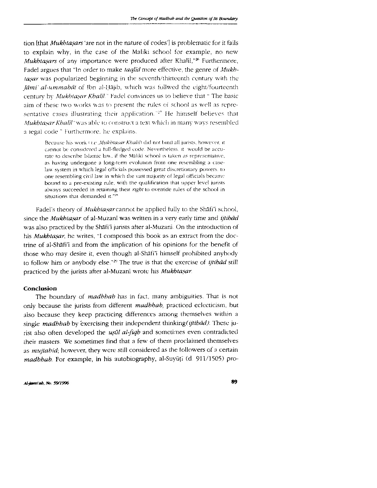 JURIS The Concept of Madhab and the Question of Its Boundary