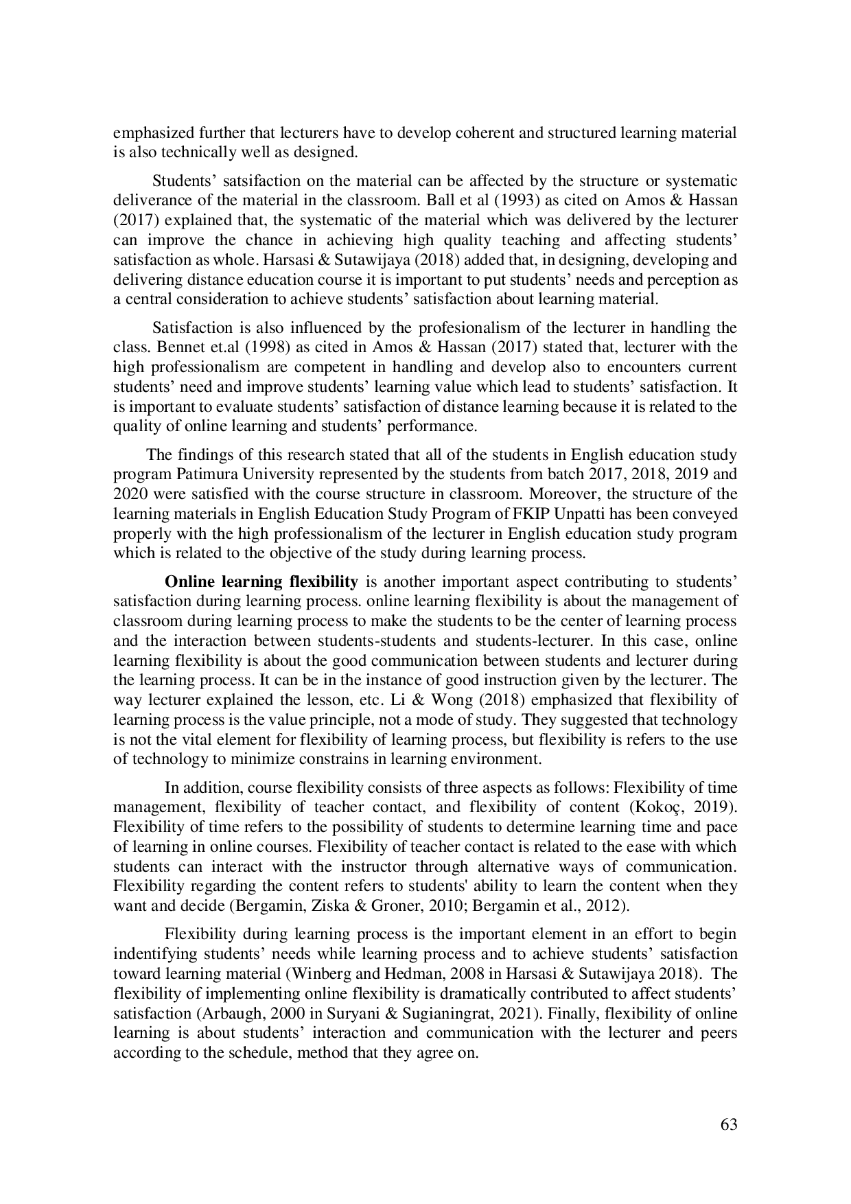 JURIS Students Satisfaction Towards Online Learning at English Education Study Program