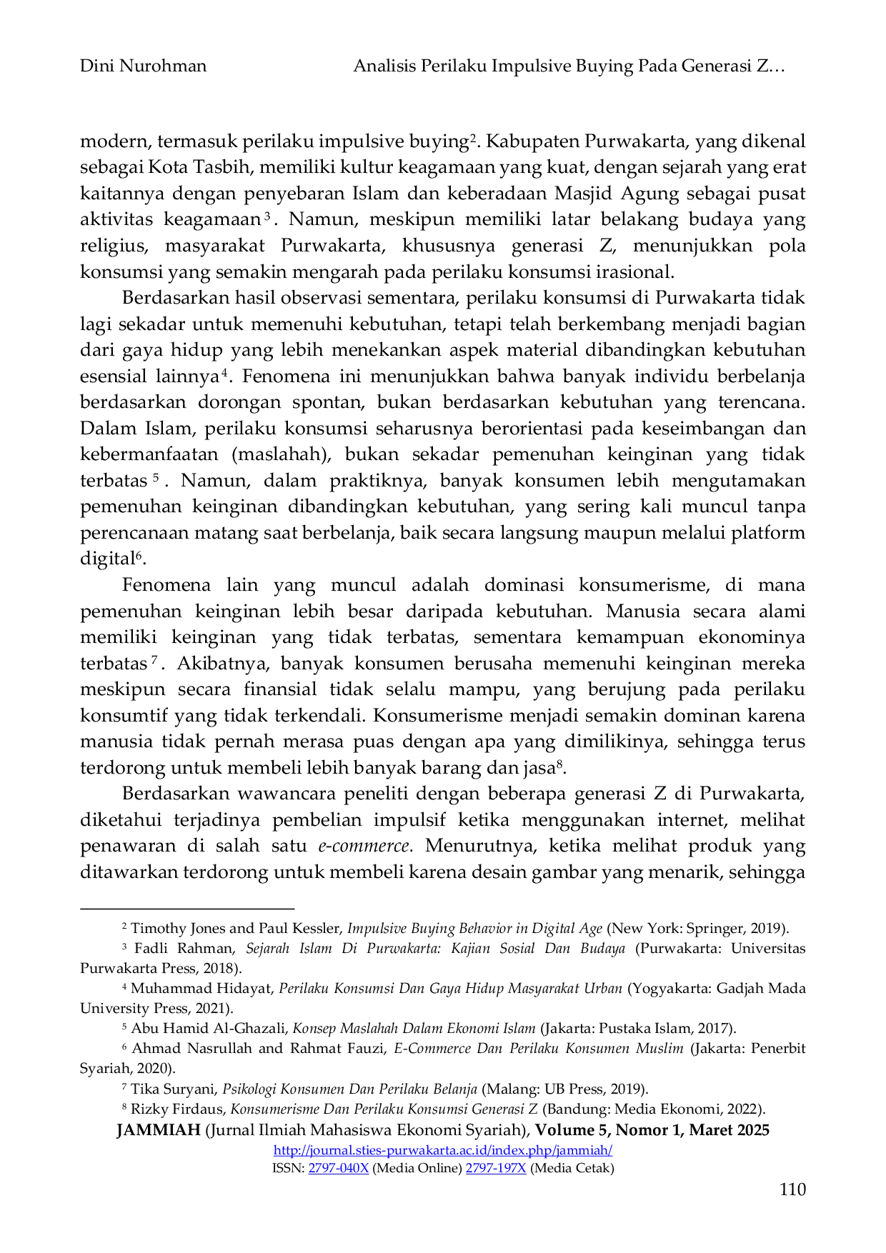 JURIS Analisis Perilaku Impulsive Buying Pada Generasi Z Di Kabupaten Purwakarta Dalam Perspektif Ekonomi Islam