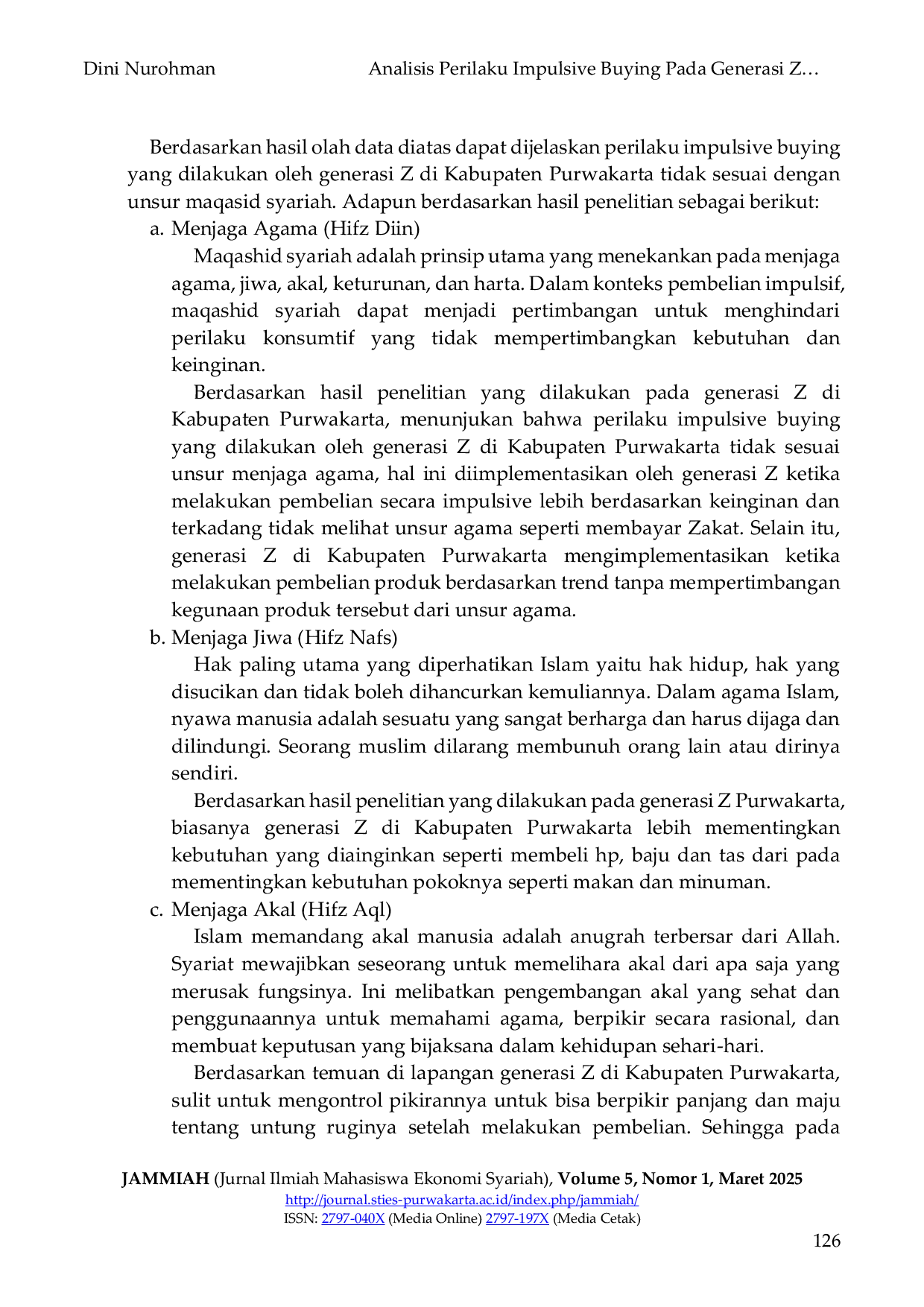 JURIS Analisis Perilaku Impulsive Buying Pada Generasi Z Di Kabupaten Purwakarta Dalam Perspektif Ekonomi Islam