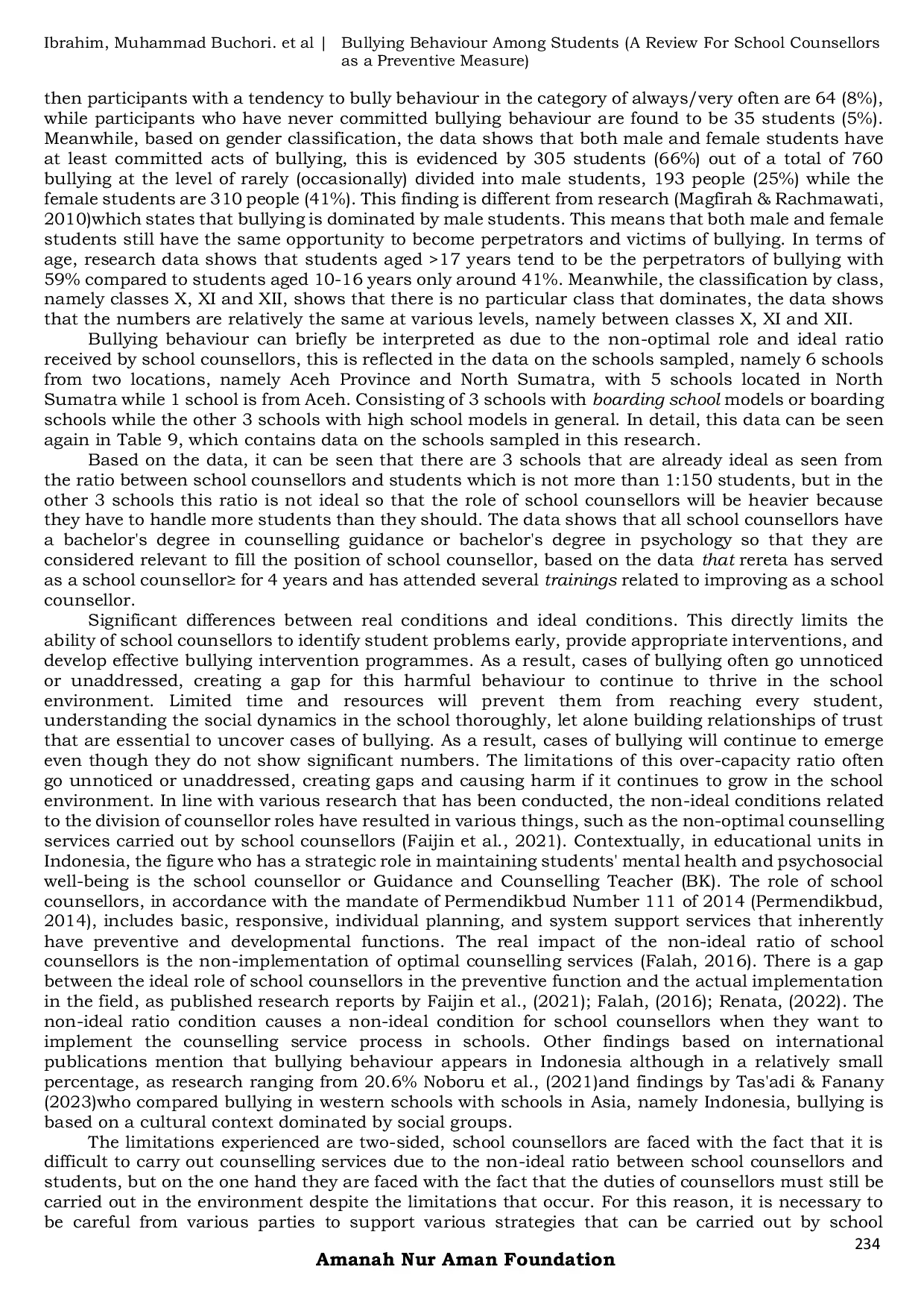 JURIS Bullying Behaviour Among Students A Review for School Counsellors as a Preventive Measure