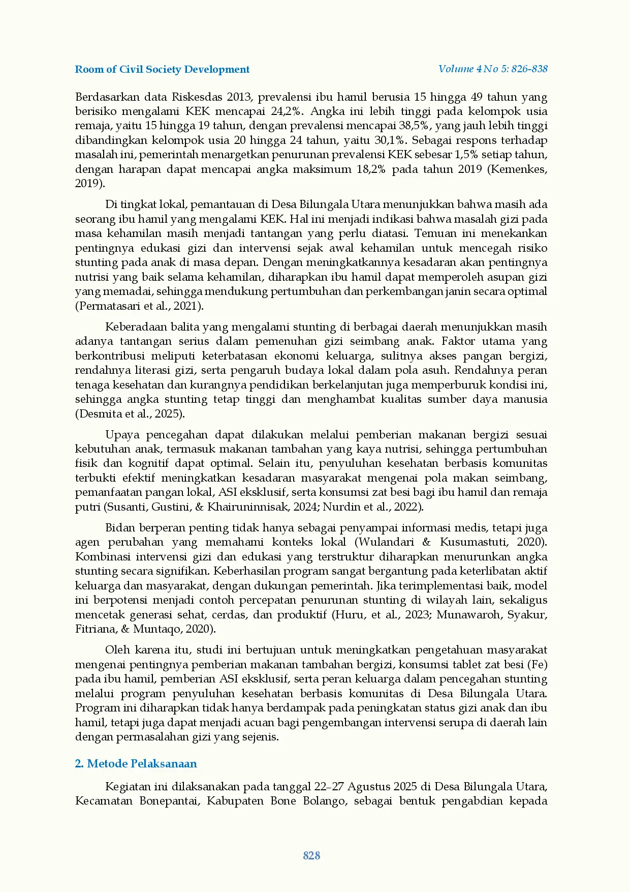 juris Edukasi dan Pemberian Makanan Bergizi Sebagai Strategi Pencegahan Stunting di Desa Bilungala Utara