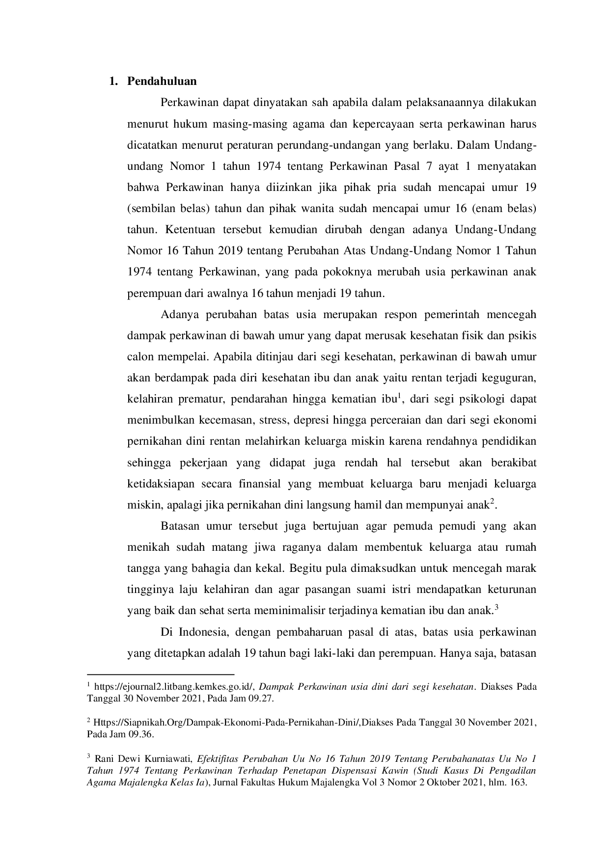 JURIS Efektivitas Penerapan Pasal Perubahan Batas Usia Perkawinan Menurut Undang Undang Nomor 16 Tahun 2019 Di Kantor Urusan Agama Kecamatan Gondomanan