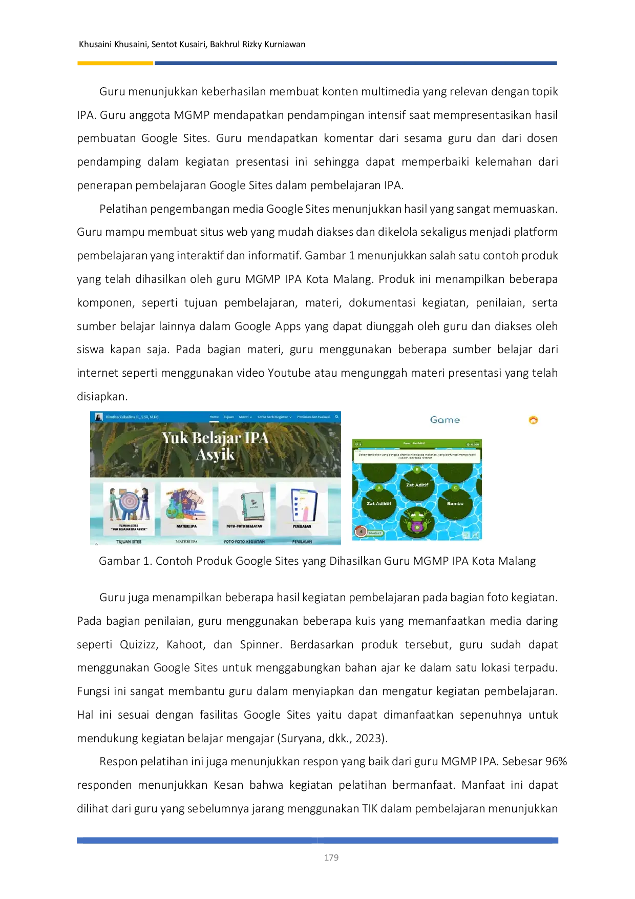 JURIS Peningkatan Keterampilan Mengajar Guru IPA Menggunakan Google Sites