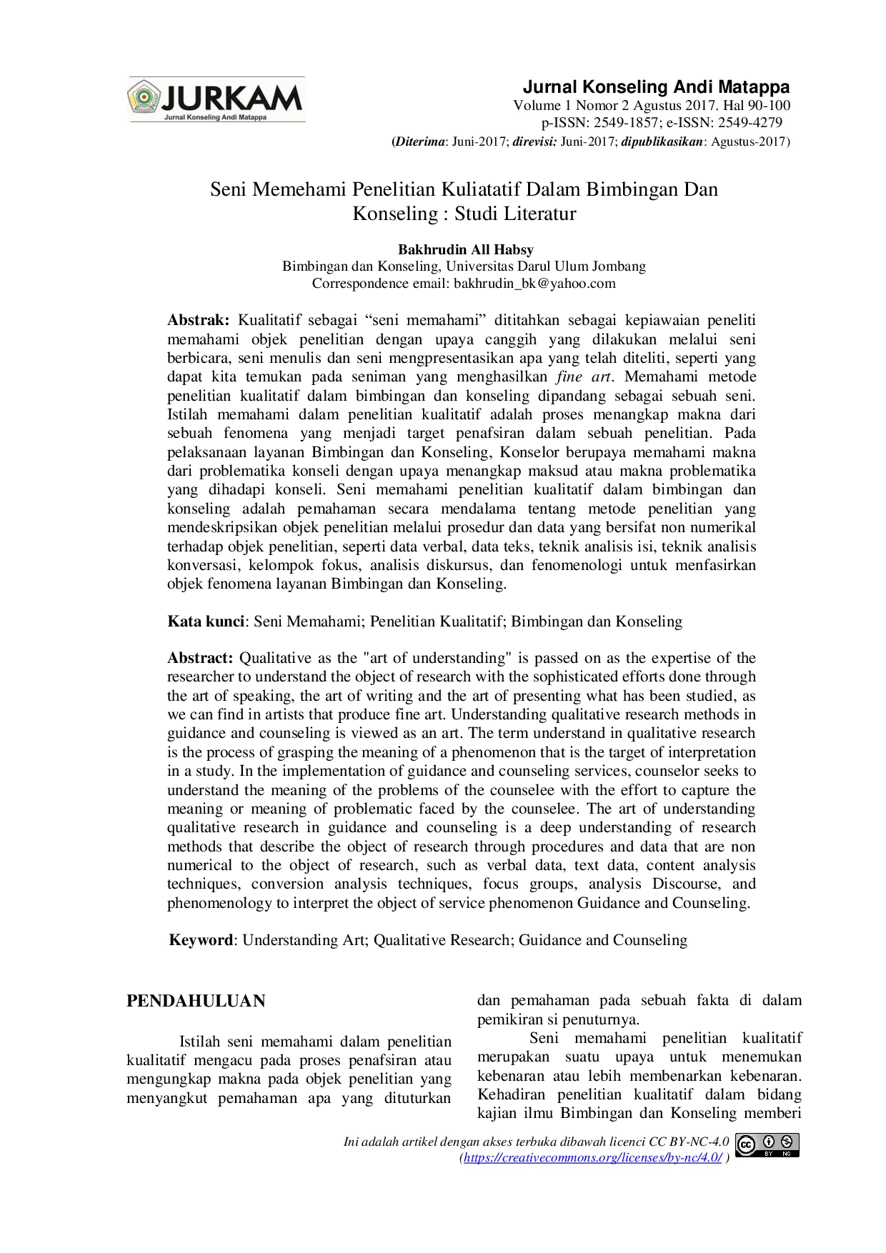 JURIS Seni Memehami Penelitian Kuliatatif Dalam Bimbingan Dan Konseling Studi Literatur