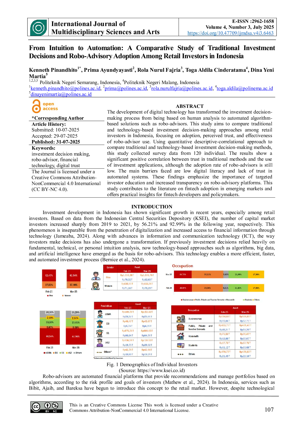 JURIS From Intuition to Automation A Comparative Study of Traditional Investment Decisions and Robo Advisory Adoption Among Retail Investors in Indonesia