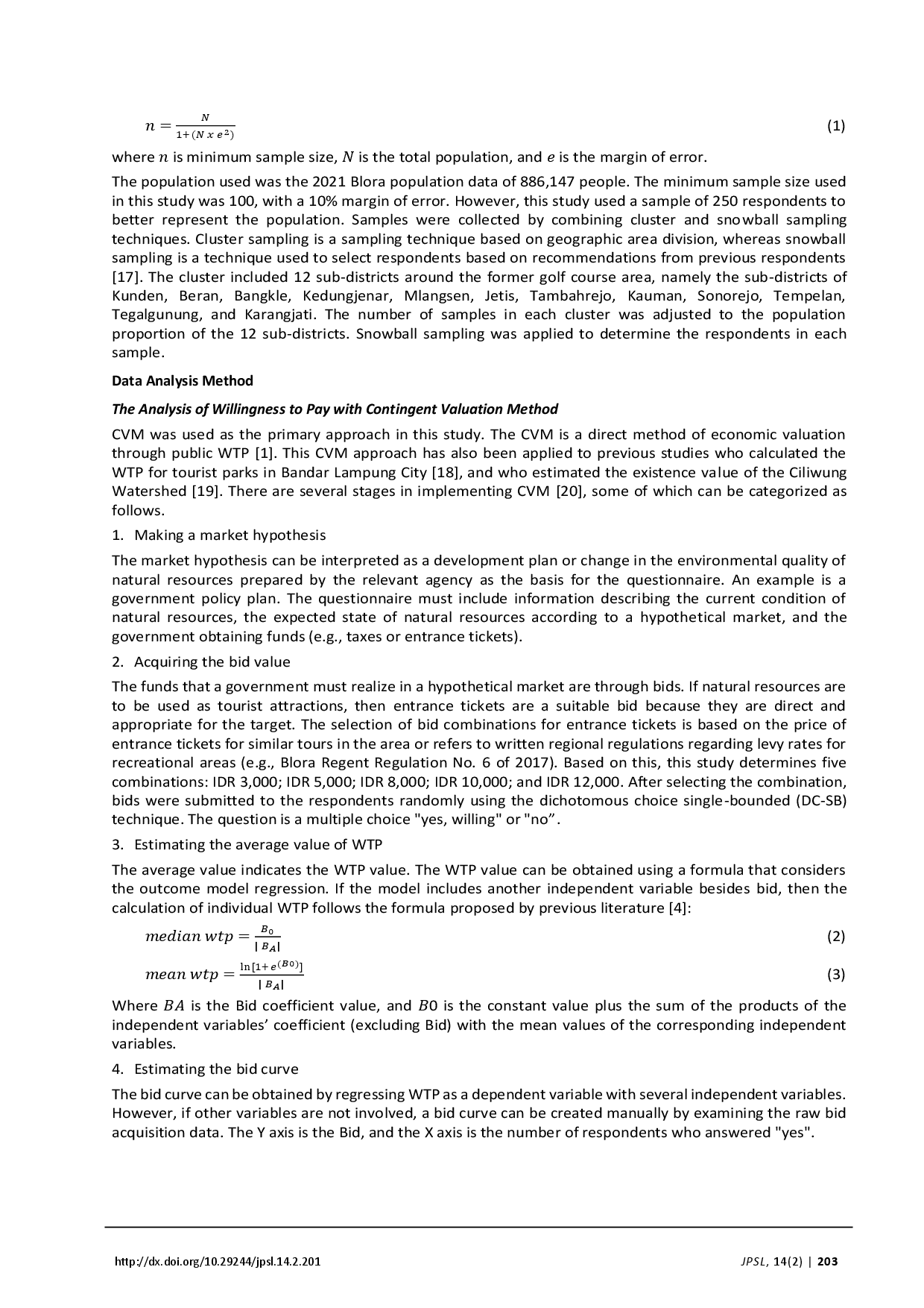 juris Economic Valuation on the Development Plan of the Flower Garden Area Using Contingent Valuation Method
