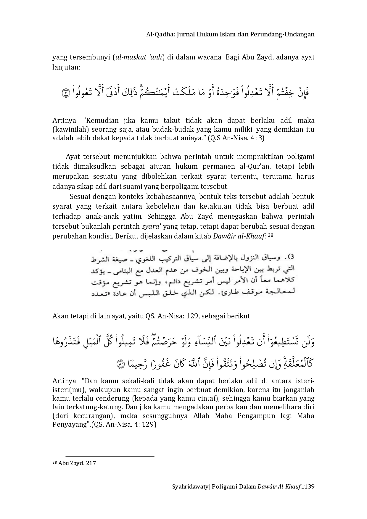 juris Poligami Dalam Daw ir Al Kha f Qir ah Fi Khit b Al Mar ah Karya Nasr Hamid Abu Zayd