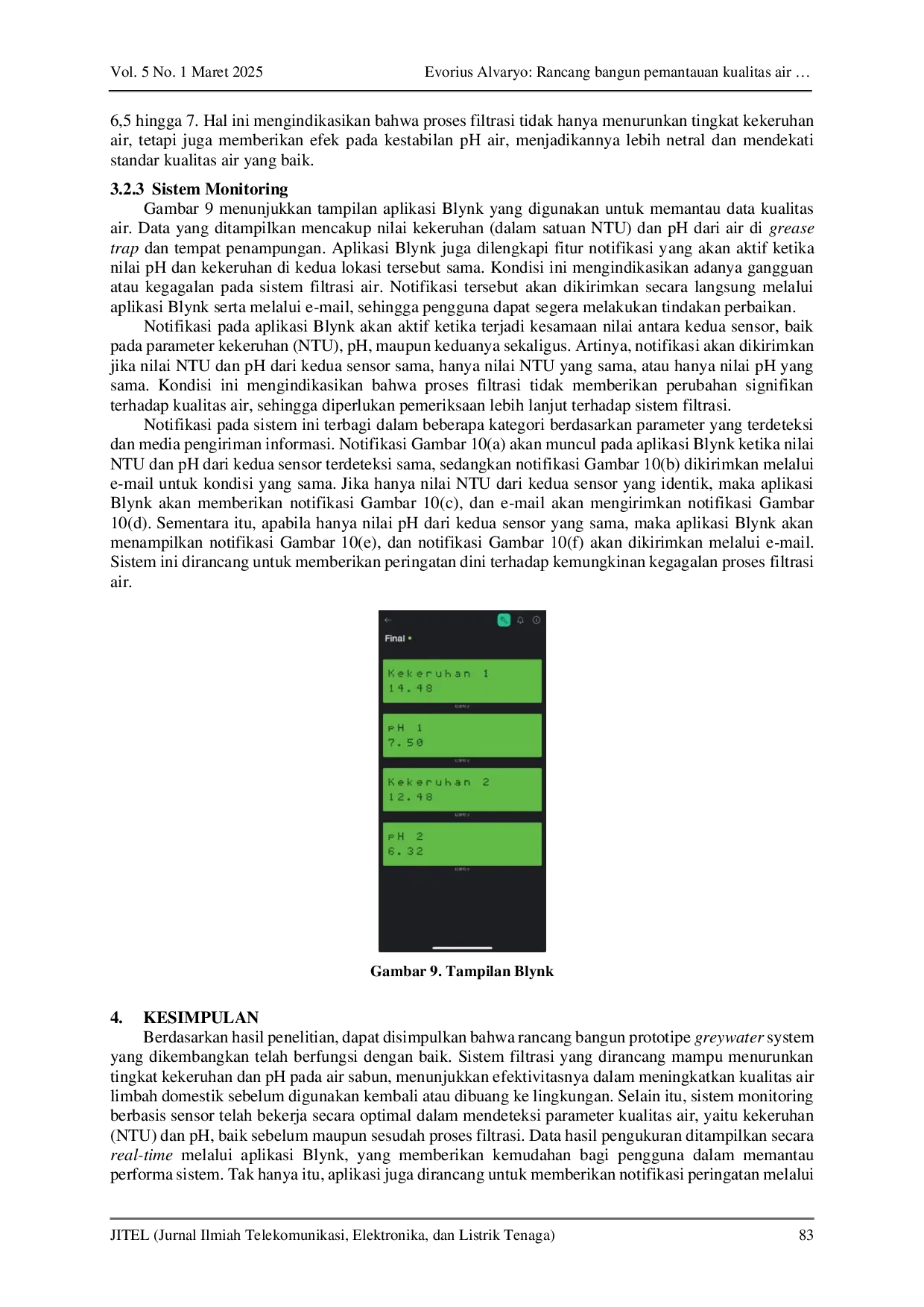 JURIS Rancang Bangun Pemantauan Kualitas Air Pada Greywater System Berbasis ESP32