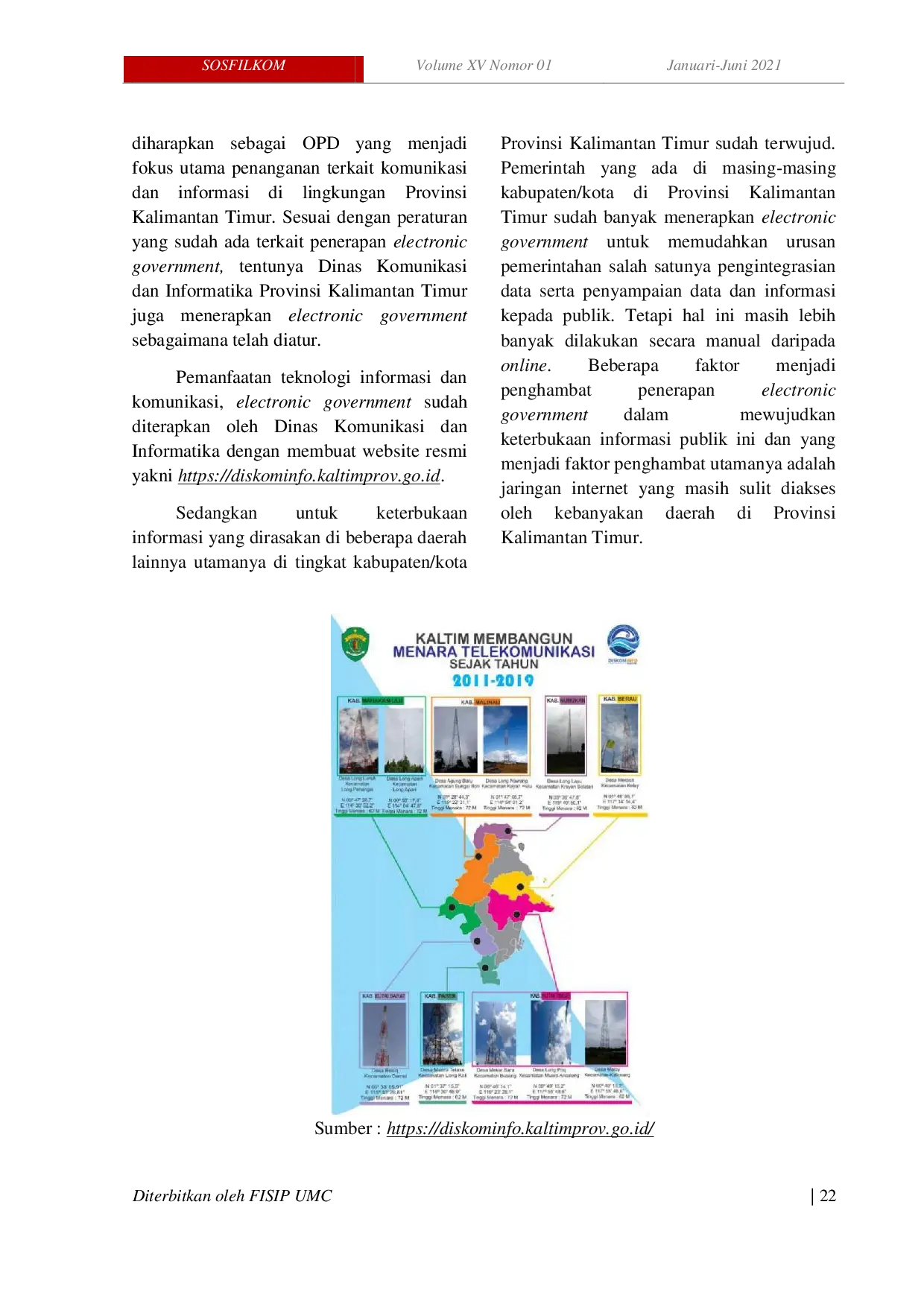 JURIS Penerapan Electronic Government dalam Mewujudkan Keterbukaan Informasi Publik di Dinas Komunikasi dan Informatika Provinsi Kalimantan Timur