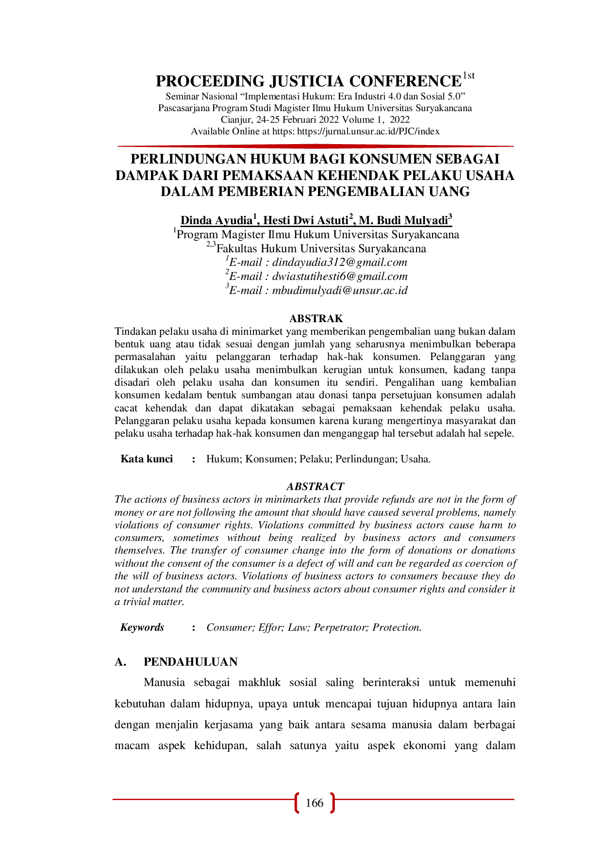 JURIS Perlindungan Hukum Bagi Konsumen Sebagai Dampak Dari Pemaksaan Kehendak Pelaku Usaha Dalam Pemberian Pengembalian Uang