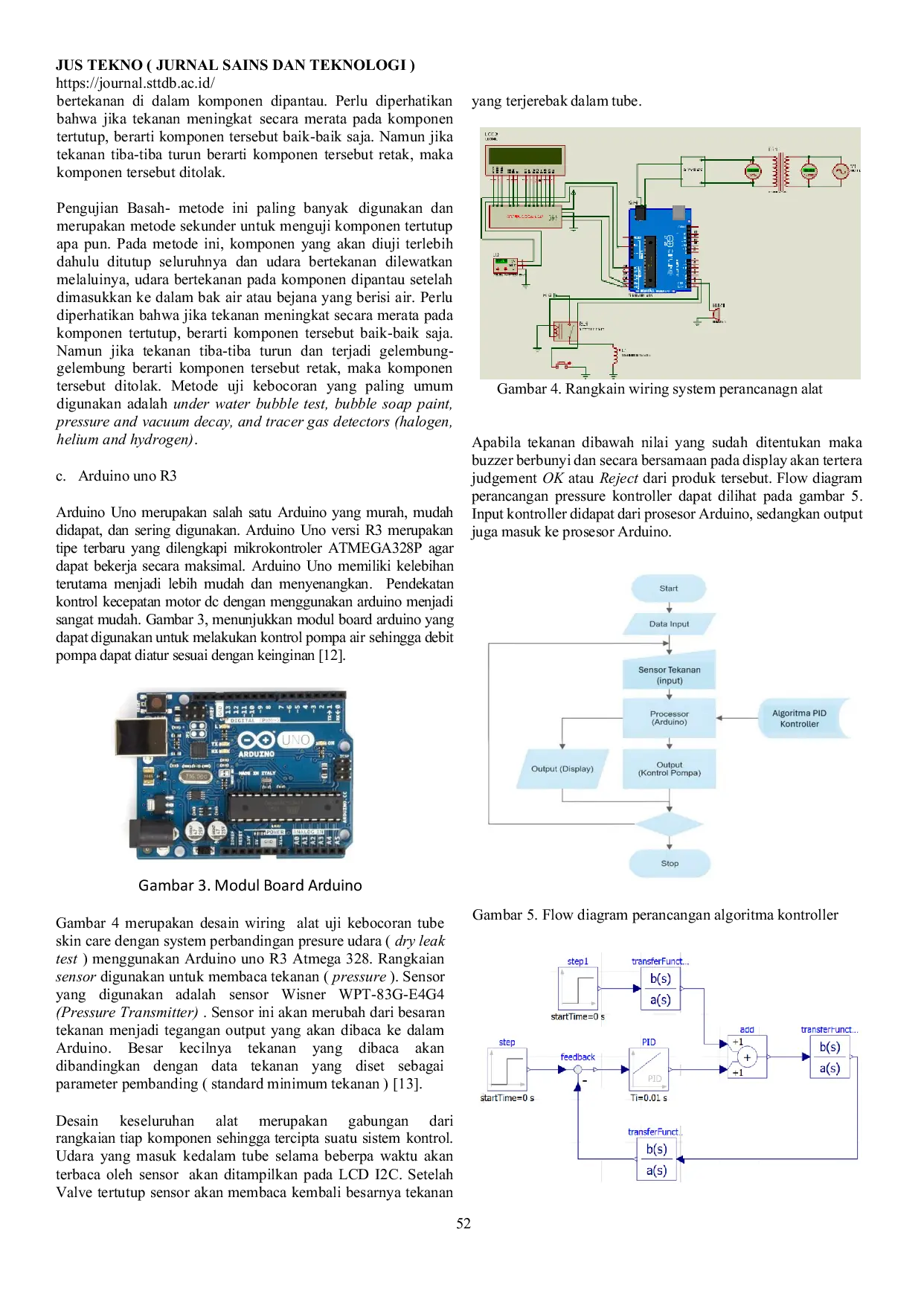 JURIS Analisis Kestabilan Sistem Kontrol Tekanan Alat Uji Kebocoran Menggunakan Arduino Uno R3 ATMEGA 328