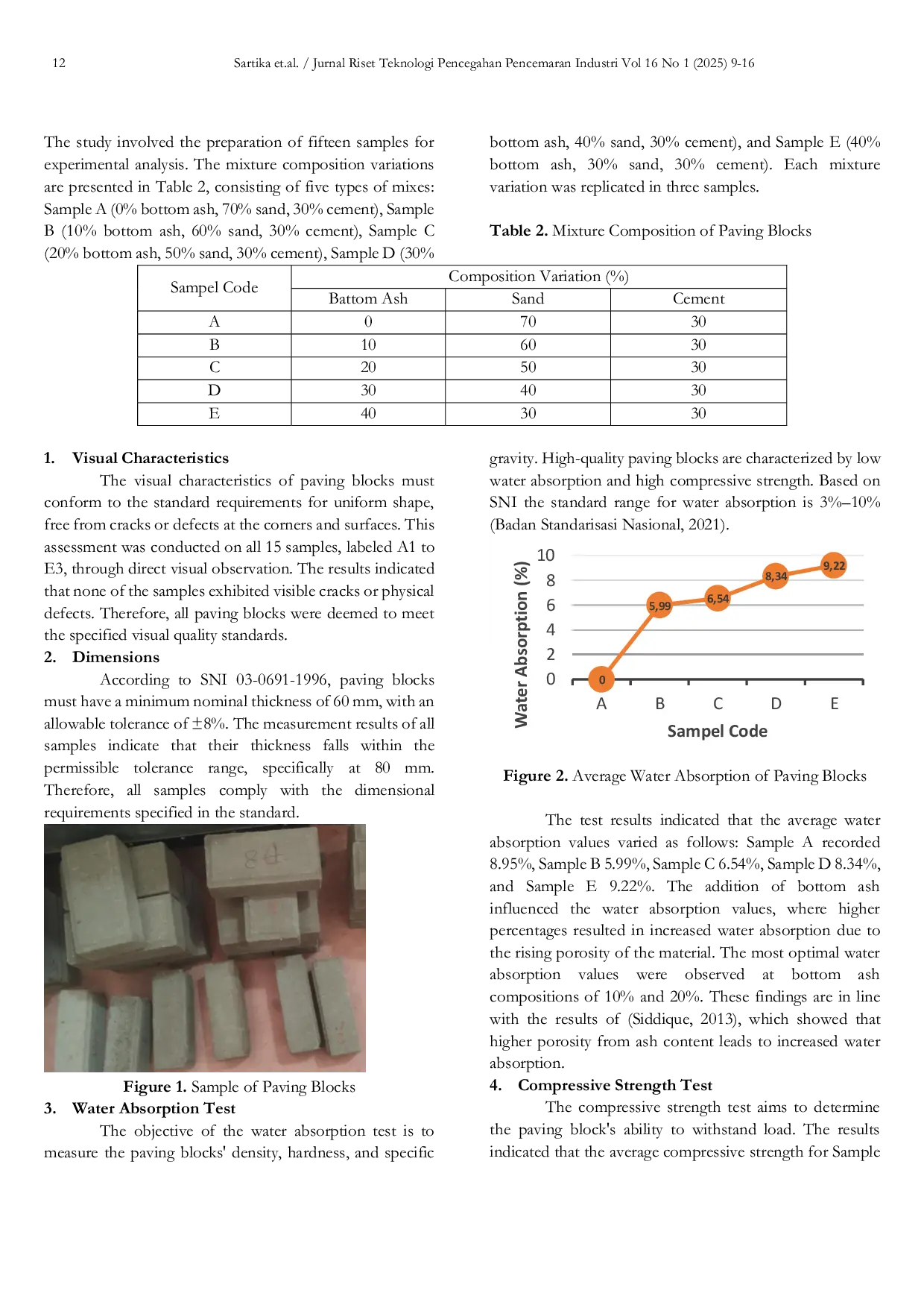 JURIS Utilization of Industrial Waste Bottom Ash as an Alternative Material in Paving Block Manufacturing