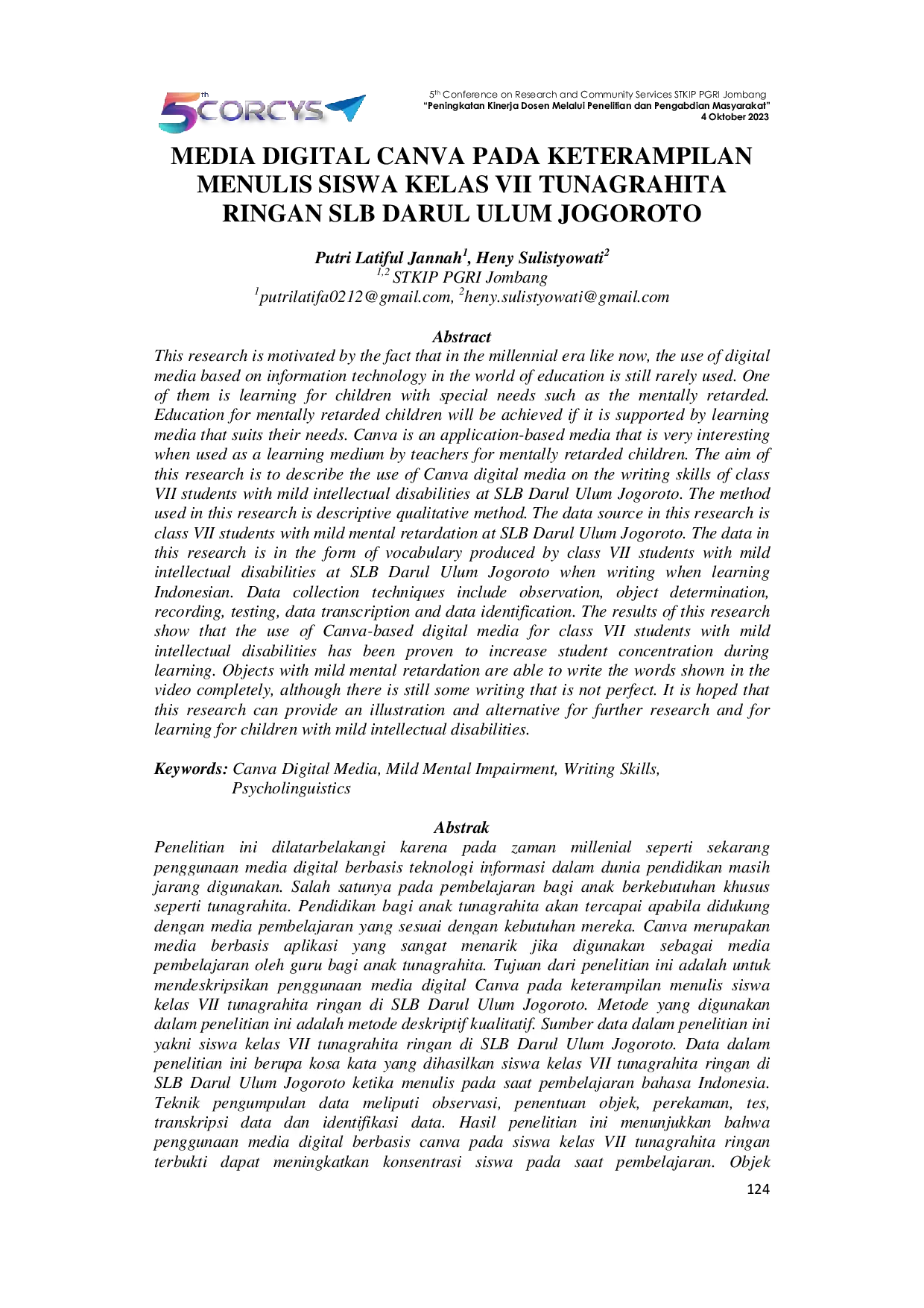 JURIS Media Digital Canva Pada Keterampilan Menulis Siswa Kelas VII Tunagrahita Ringan SLB Darul Ulum Jogoroto