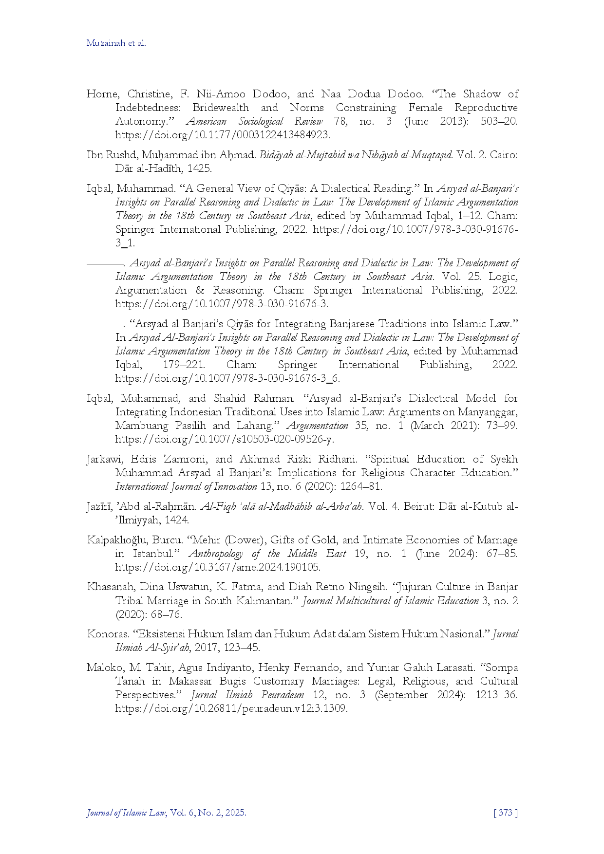 juris Integrating Religious and Customary Financial Obligations in Banjarese Marriages Muhammad Arsyad al Banjari s Islamic Legal Thought on Balanja al NikAu
