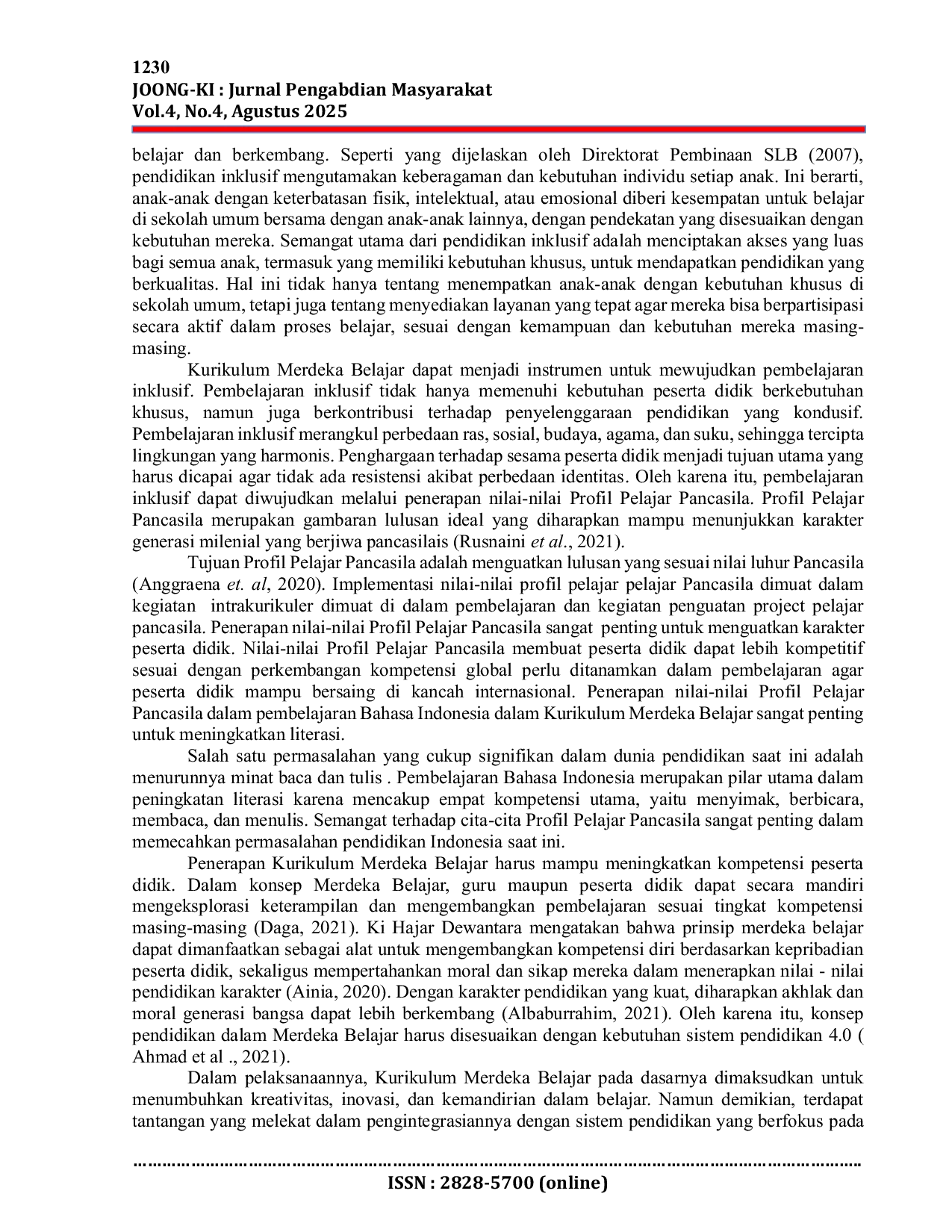 JURIS Implementasi Kegiatan Proyek Profil Penguatan Pelajar Pancasila dalam mewujudkan Sekolah Inklusif di SDN RANGKAH VI 168