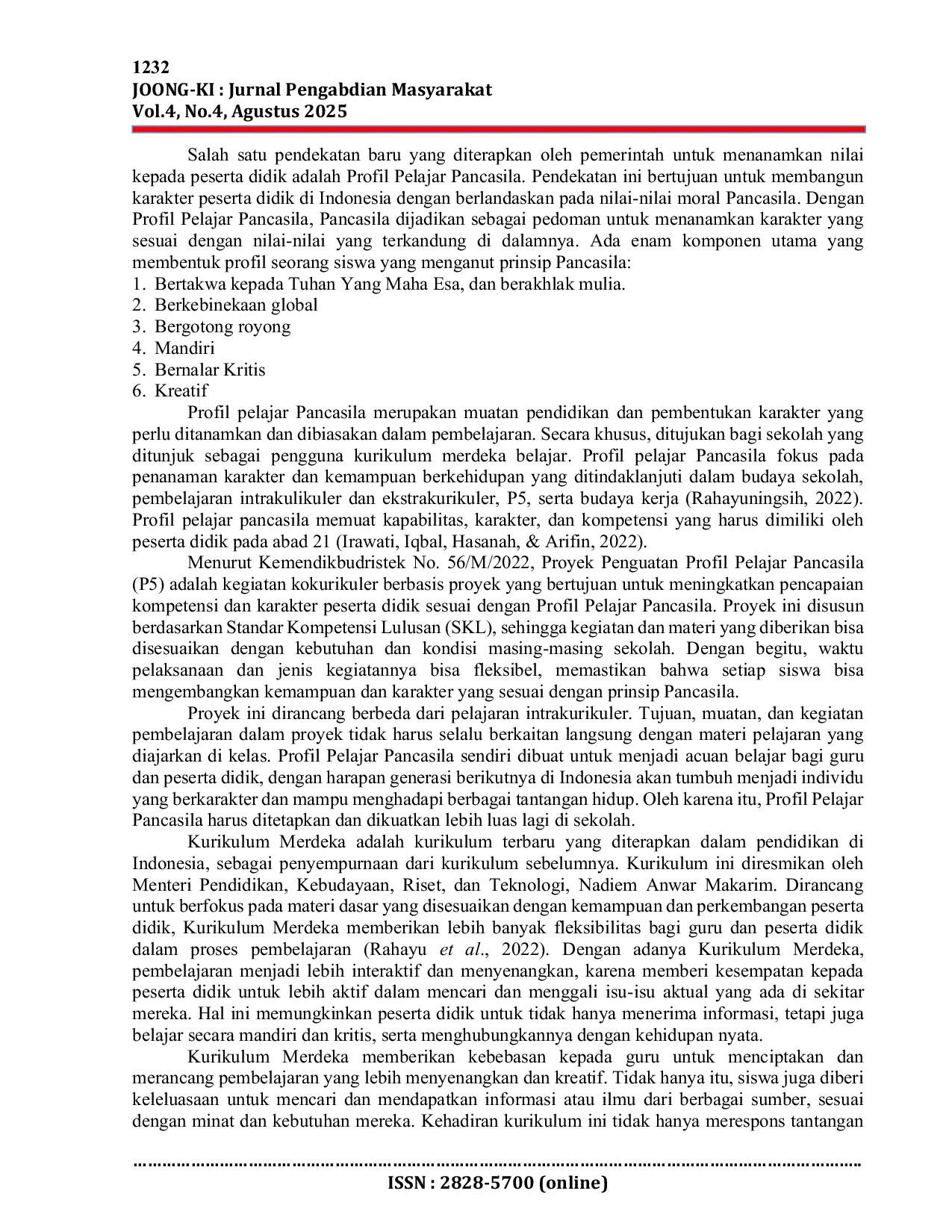 JURIS Implementasi Kegiatan Proyek Profil Penguatan Pelajar Pancasila dalam mewujudkan Sekolah Inklusif di SDN RANGKAH VI 168