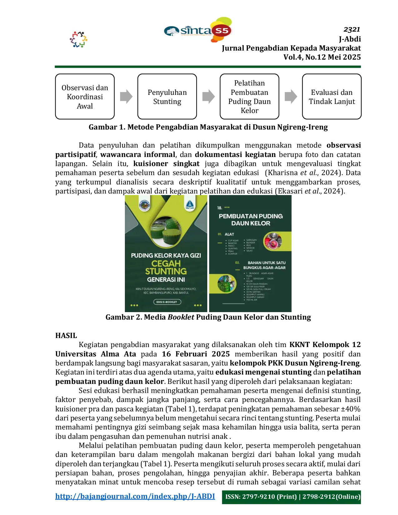 JURIS Pelatihan Pembuatan Puding Daun Kelor dan Edukasi Stunting di PKK Dusun Ngireng Ireng