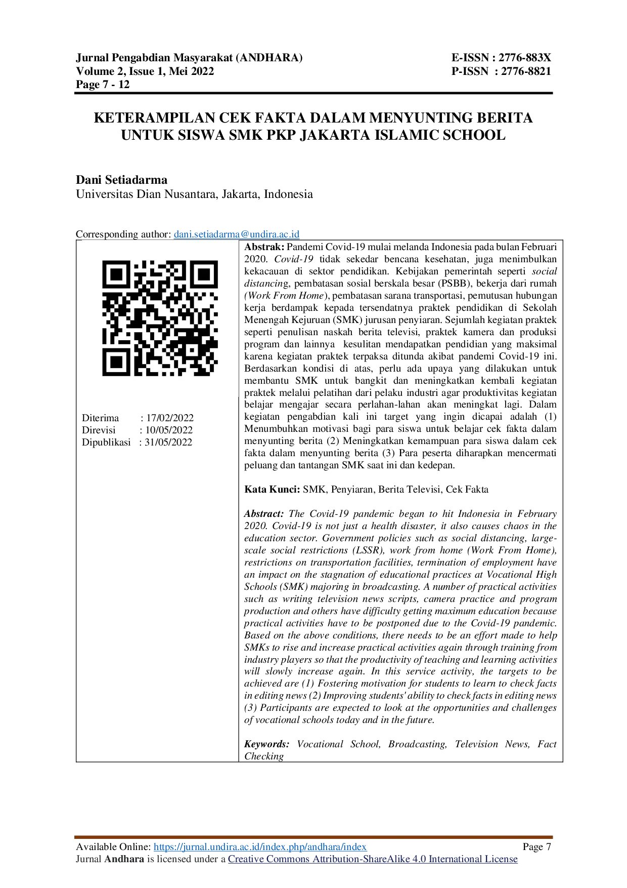 JURIS Keterampilan Cek Fakta dalam Menyunting Berita untuk Siswa SMK PKP Jakarta Islamic School