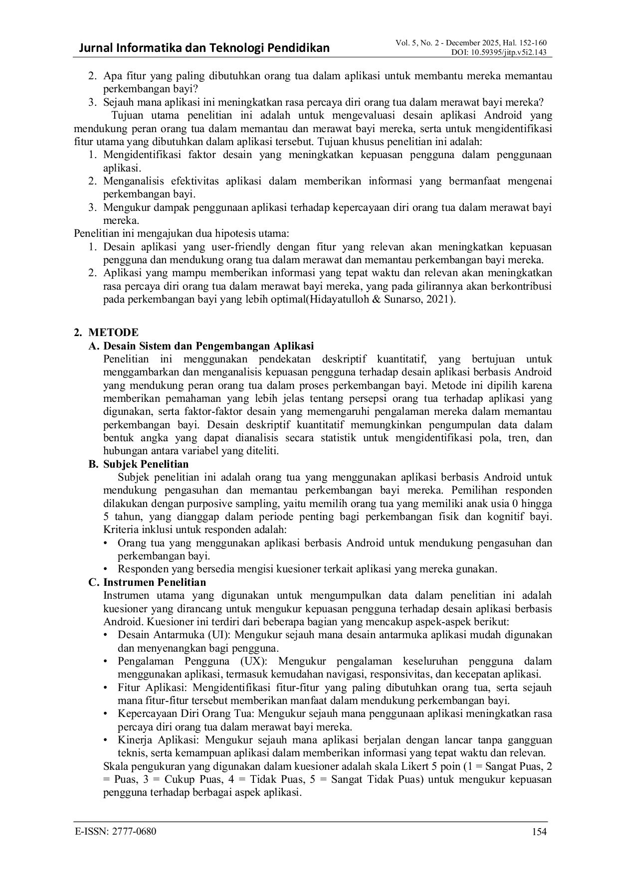 JURIS Desain Aplikasi Pendukung Peran Orang Tua Dalam Proses Perkembangan Bayi Berbasis Android