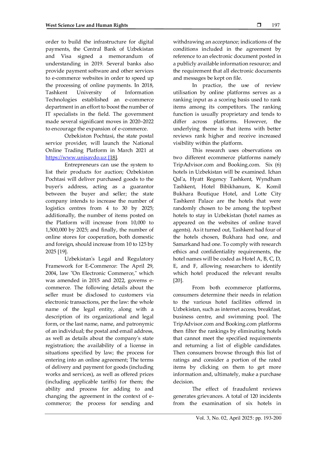 JURIS Legal Risk and Impact of Fake Review in Online Commerce Comparative Study Indonesia and Uzbekistan