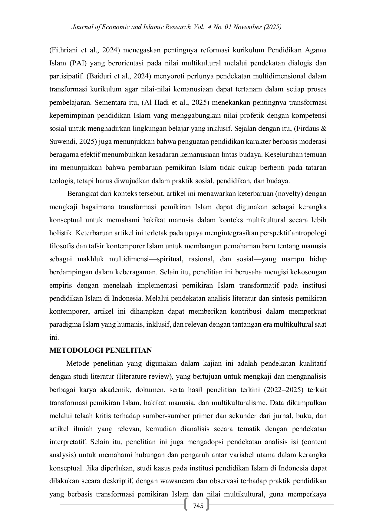 JURIS Transformasi Pemikiran Islam dan Peranannya dalam Memahami Hakikat Manusia di Era Multikultural