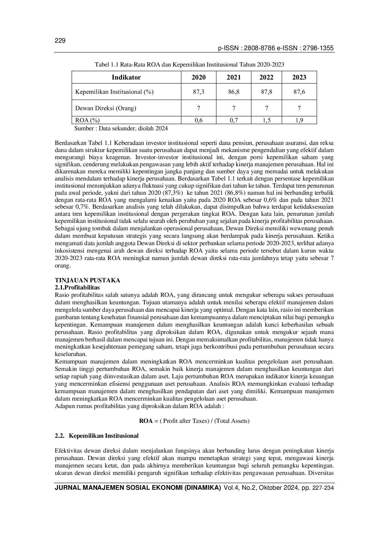 JURIS Analisis Pengaruh Kepemilikan Institusional Kepemilikan Manajerial Dewan Direksi Terhadap Profitabilitas Perbankan