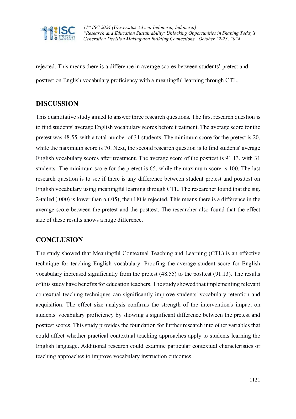 JURIS Advancing English Vocabulary Proficiency through Meaningful Contextual Teaching in Learning English in a Private Senior High School