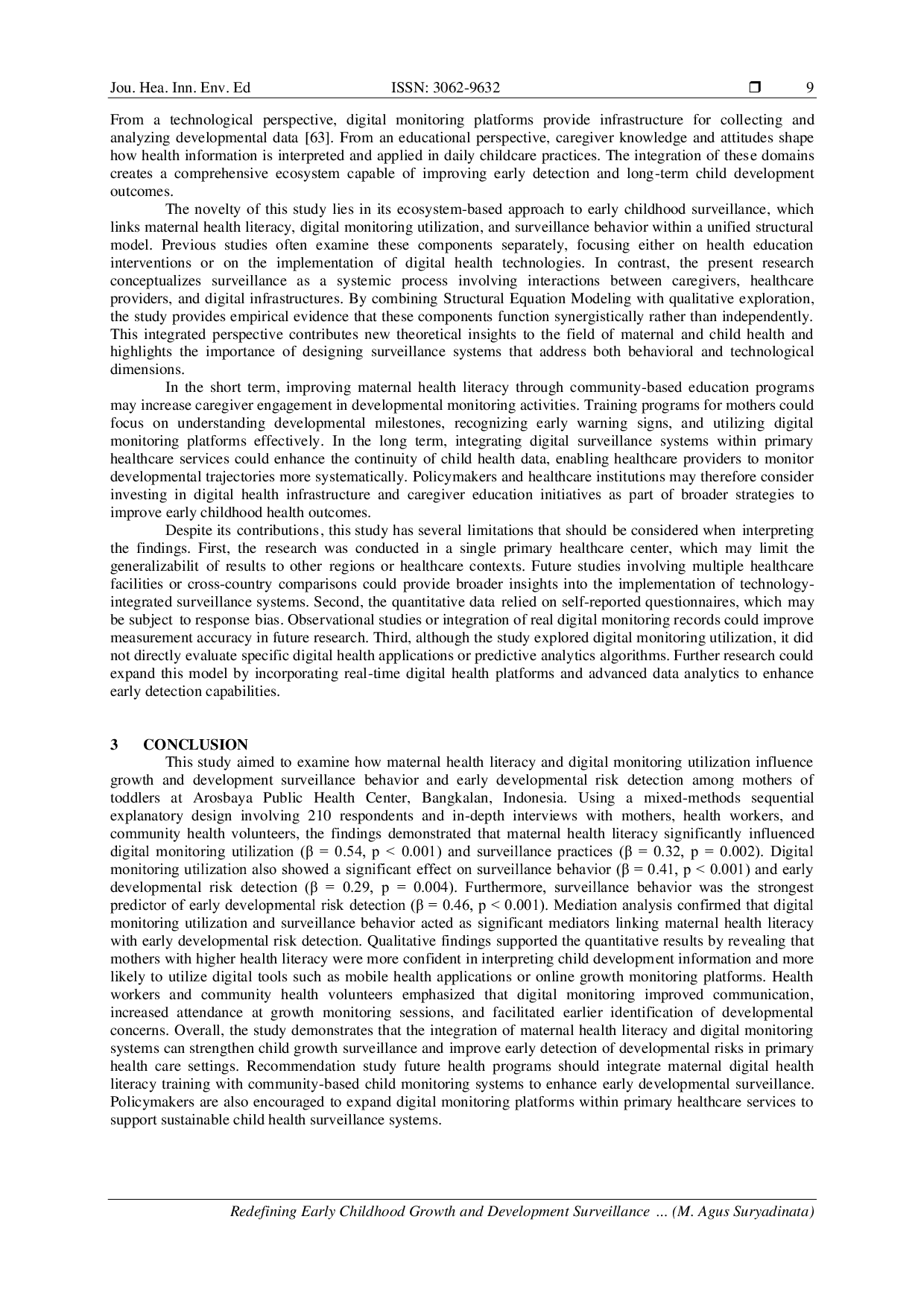 JURIS Redefining Early Childhood Growth and Development Surveillance A Sustainable Technology Integrated Primary Care Ecosystem Linking Maternal Health Literacy Digital Monitoring and Predictive Analyti