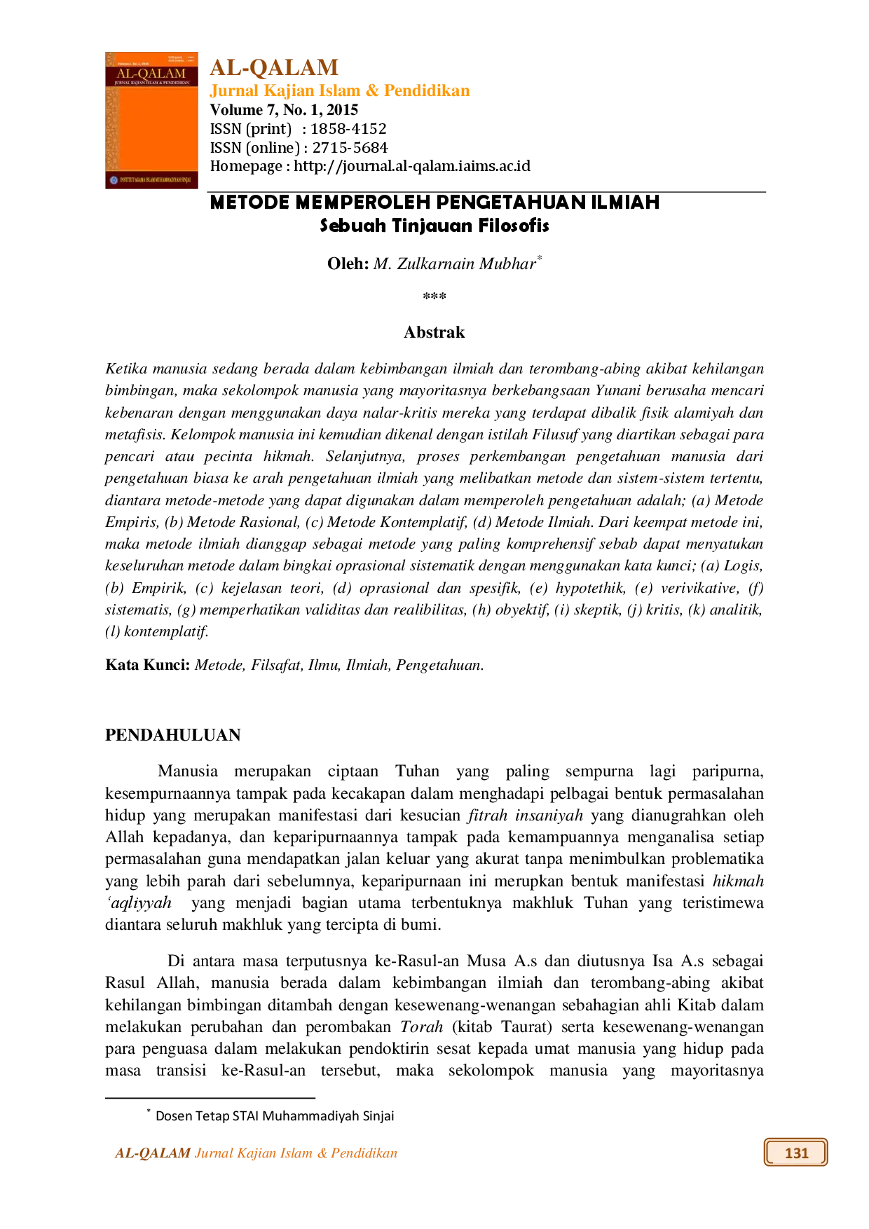 juris Metode Memperoleh Pengetahuan Ilmiah Sebuah Tinjauan Filosofis