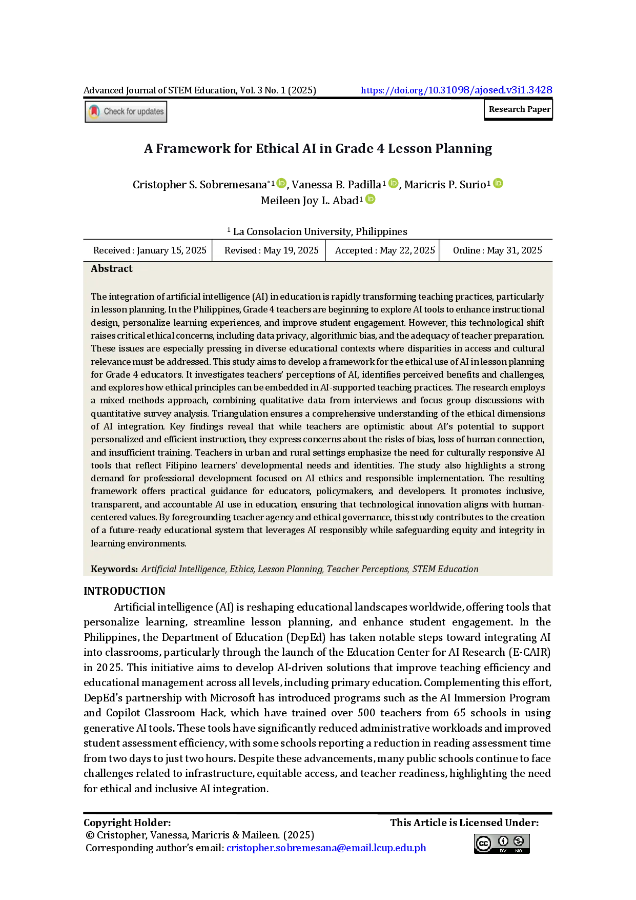 juris A Framework for Ethical AI in Grade 4 Lesson Planning