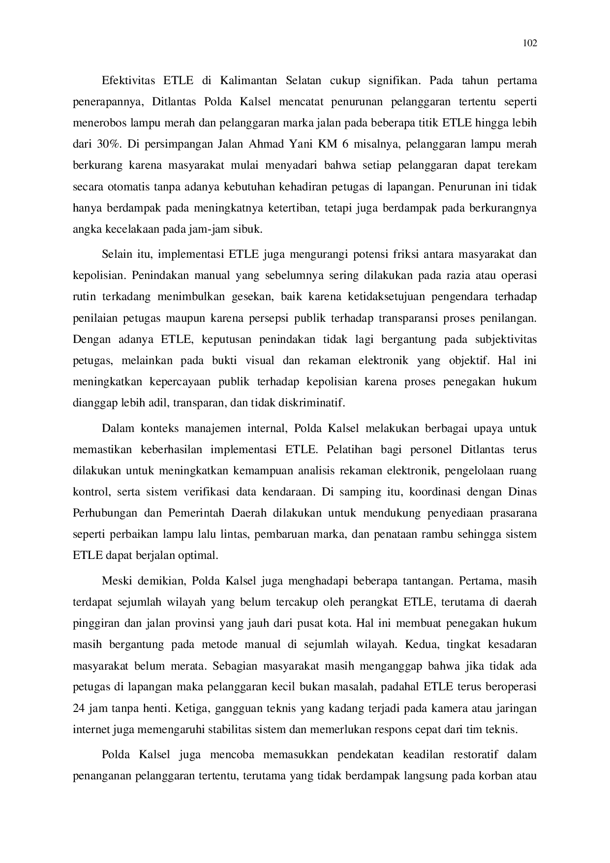 JURIS Keadilan Restoratif dan Penegakan Hukum Lalu Lintas di Era Tilang Elektronik Studi pada Polda Kalimantan Selatan