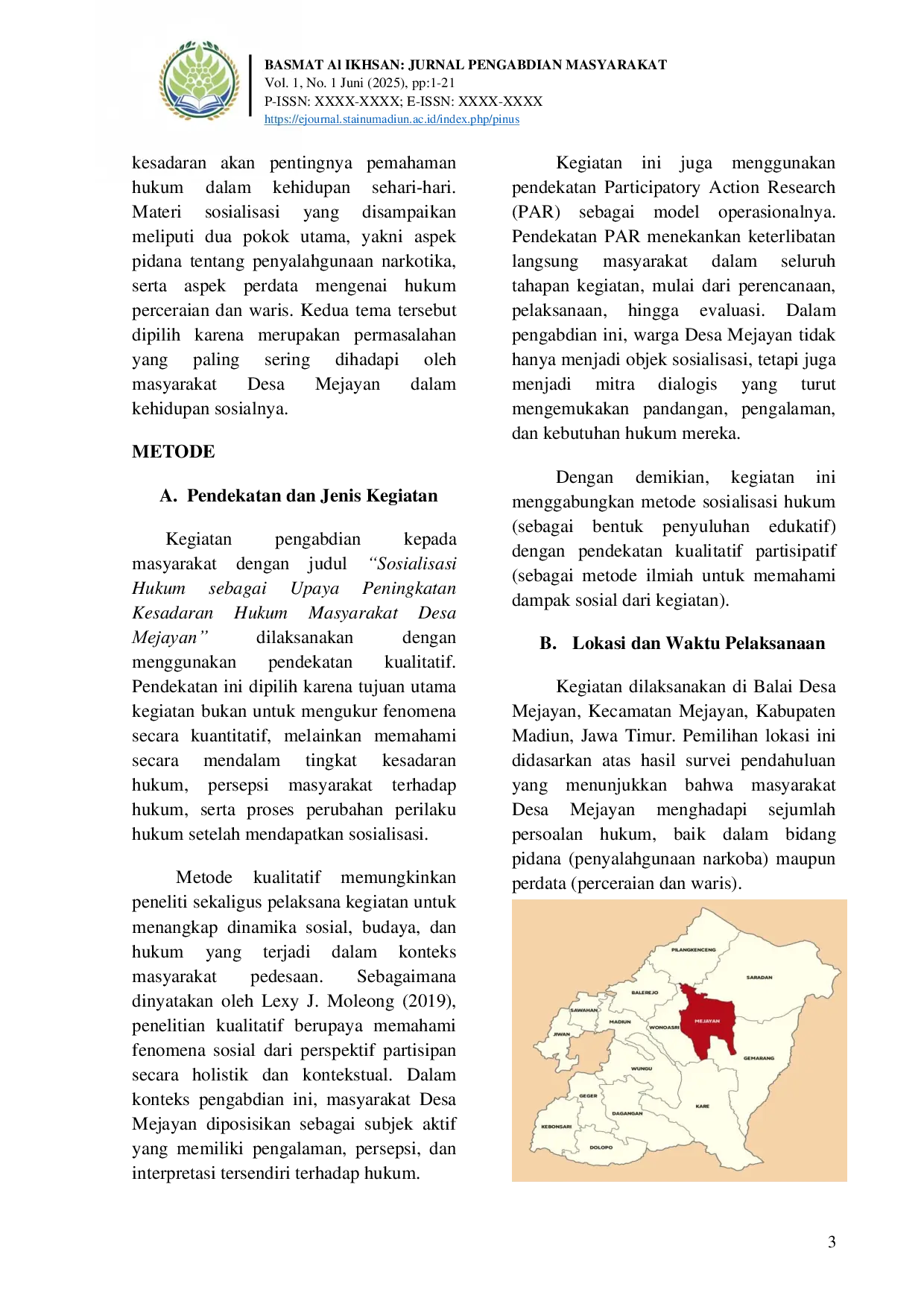 JURIS Sosialisasi Hukum sebagai Upaya Peningkatan Kesadaran Hukum Masyarakat Desa Mejayan