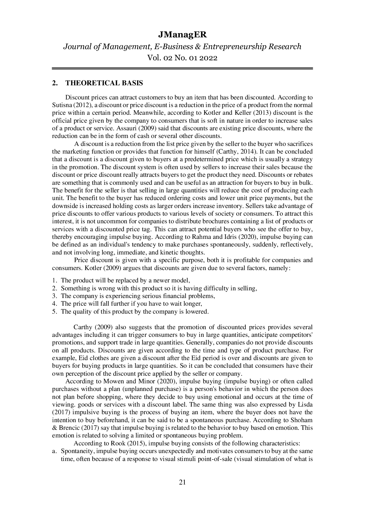 JURIS The Effect of Price Discount Promotion on the Grab Application on Impulsive Purchase Decisions