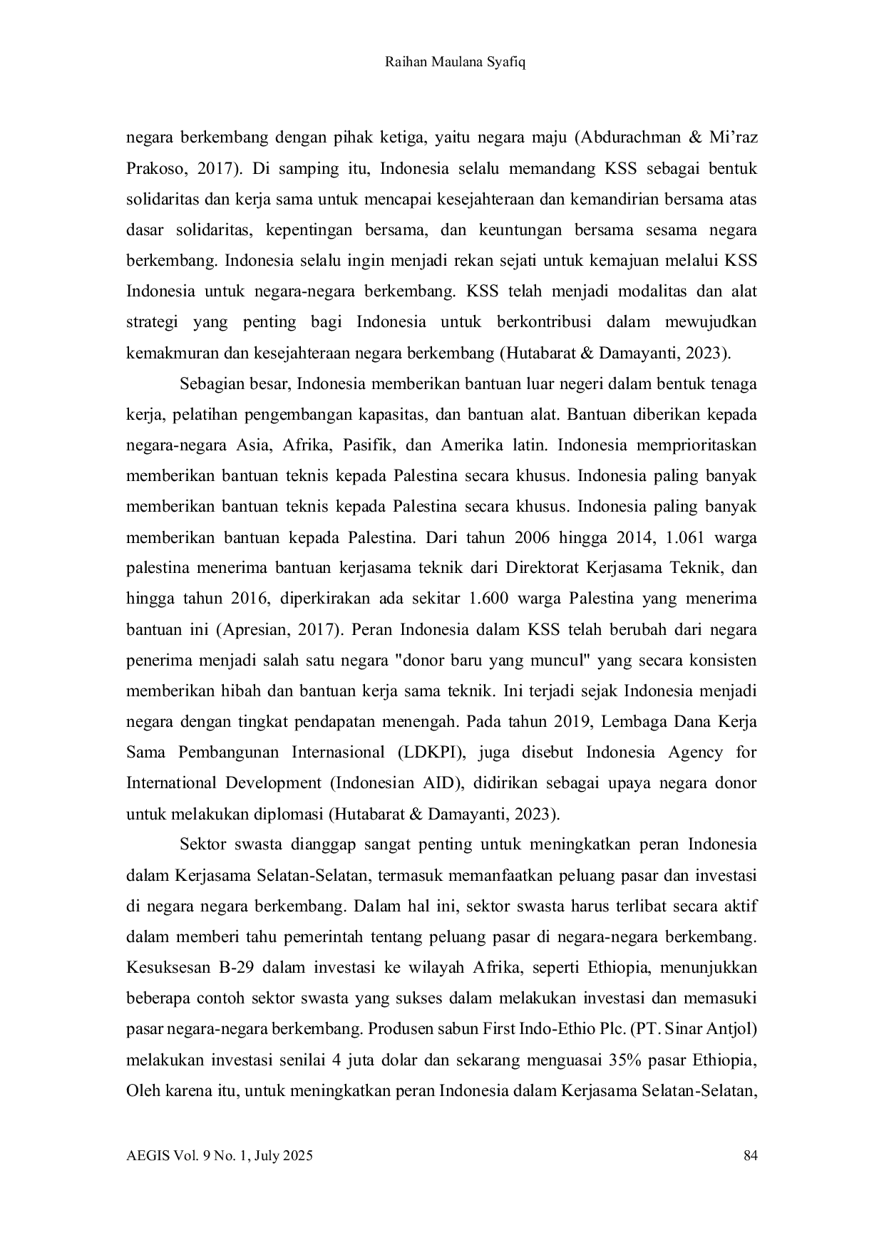 JURIS Kemitraan Strategis Kontribusi Industri Manufaktur Indonesia dalam Kerjasama Selatan Selatan dan Triangular