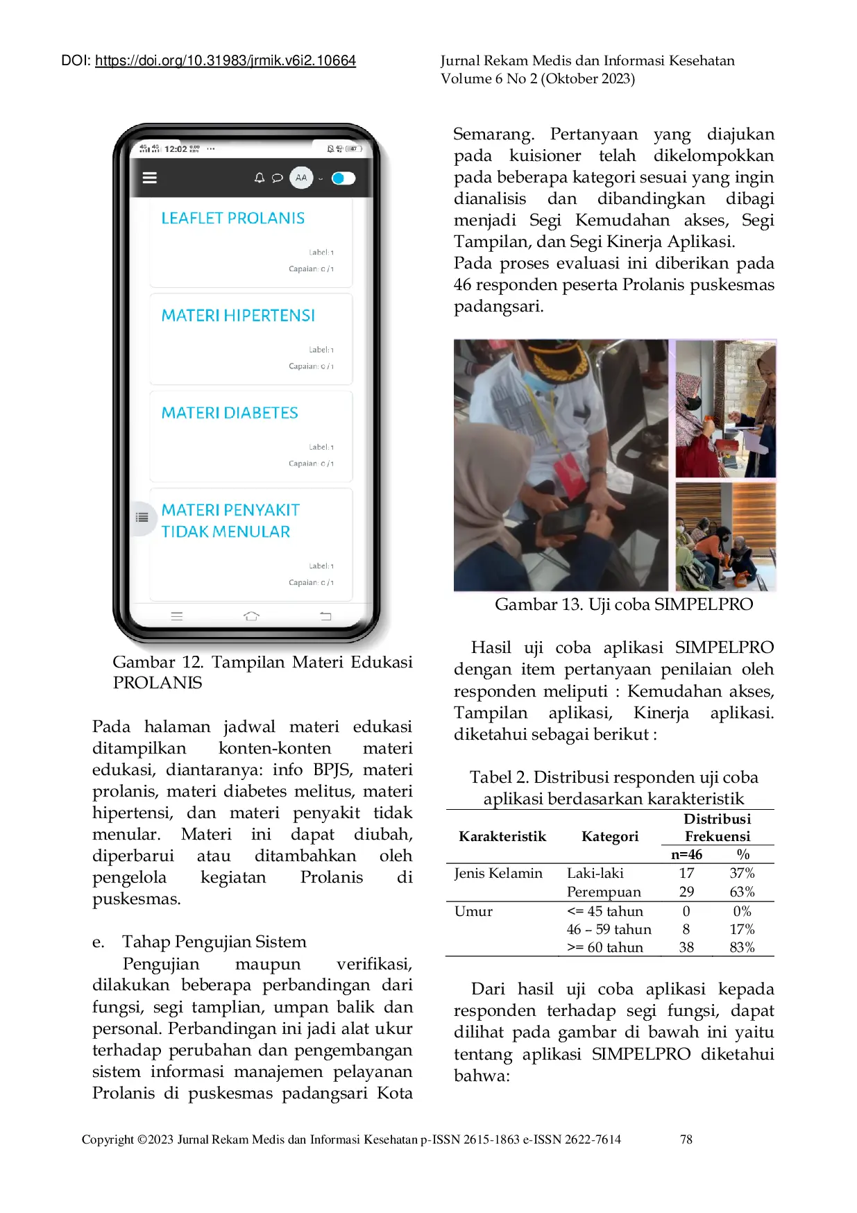 JURIS Implementation of the Prolanis Online Health Service Management Information System Application SIMPELPRO at the Semarang City Public Health Center Case Study at Padangsari Public Health Center Sem