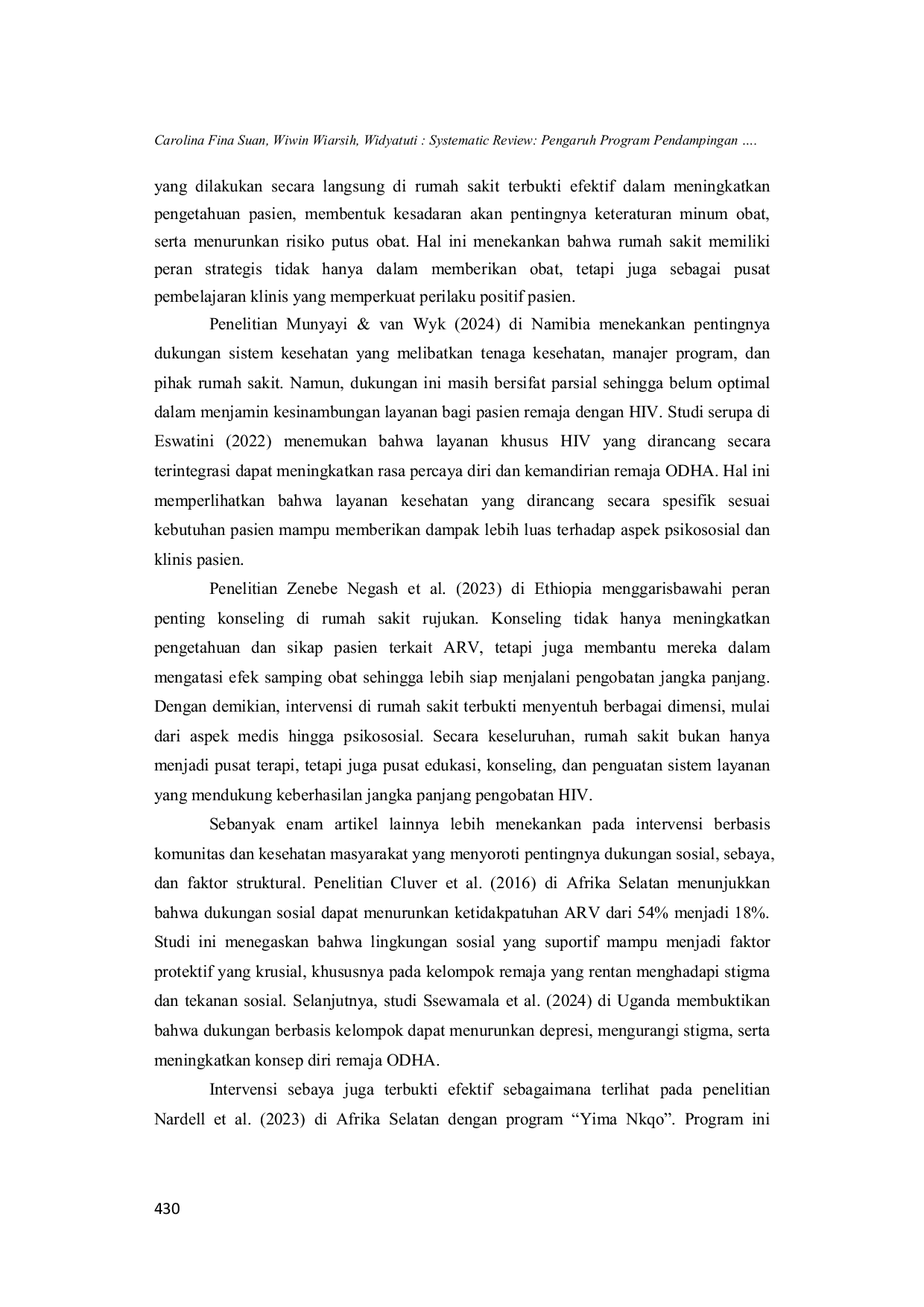 JURIS Systematic Review Pengaruh Program Pendampingan Self Help Group Terhadap Tingkat Viral Load Dan Kepatuhan Minum ARV Pada ODHA