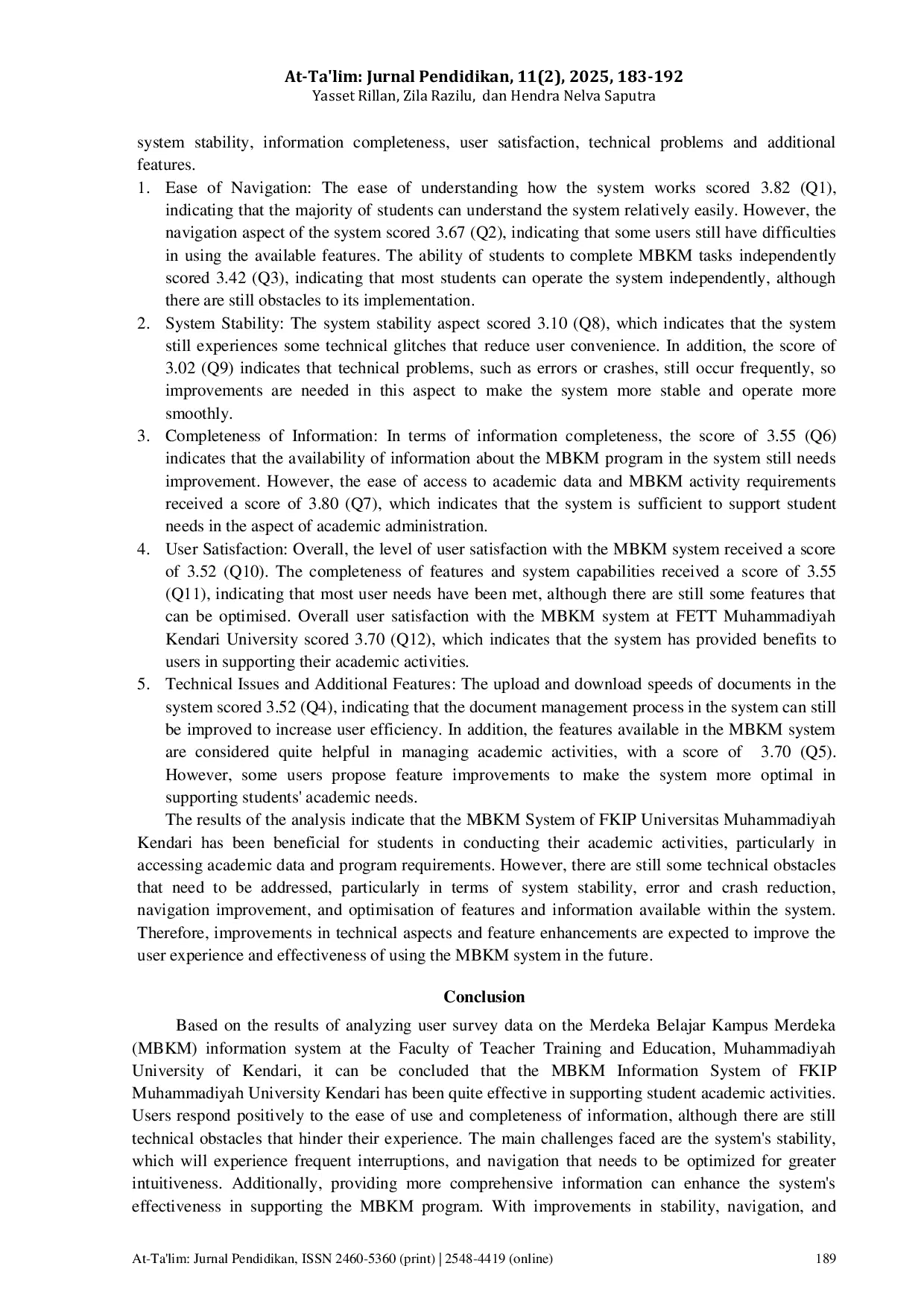 JURIS Analisis Pengalaman Pengguna Sistem Informasi MBKM FKIP Universitas Muhammadiyah Kendari