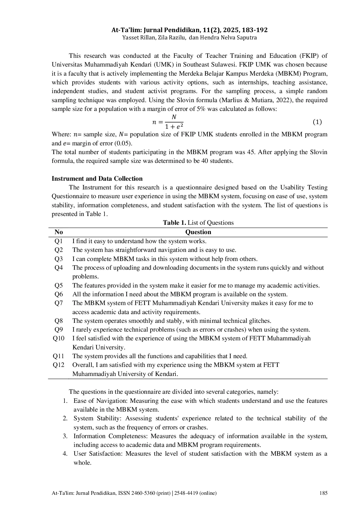 JURIS Analisis Pengalaman Pengguna Sistem Informasi MBKM FKIP Universitas Muhammadiyah Kendari