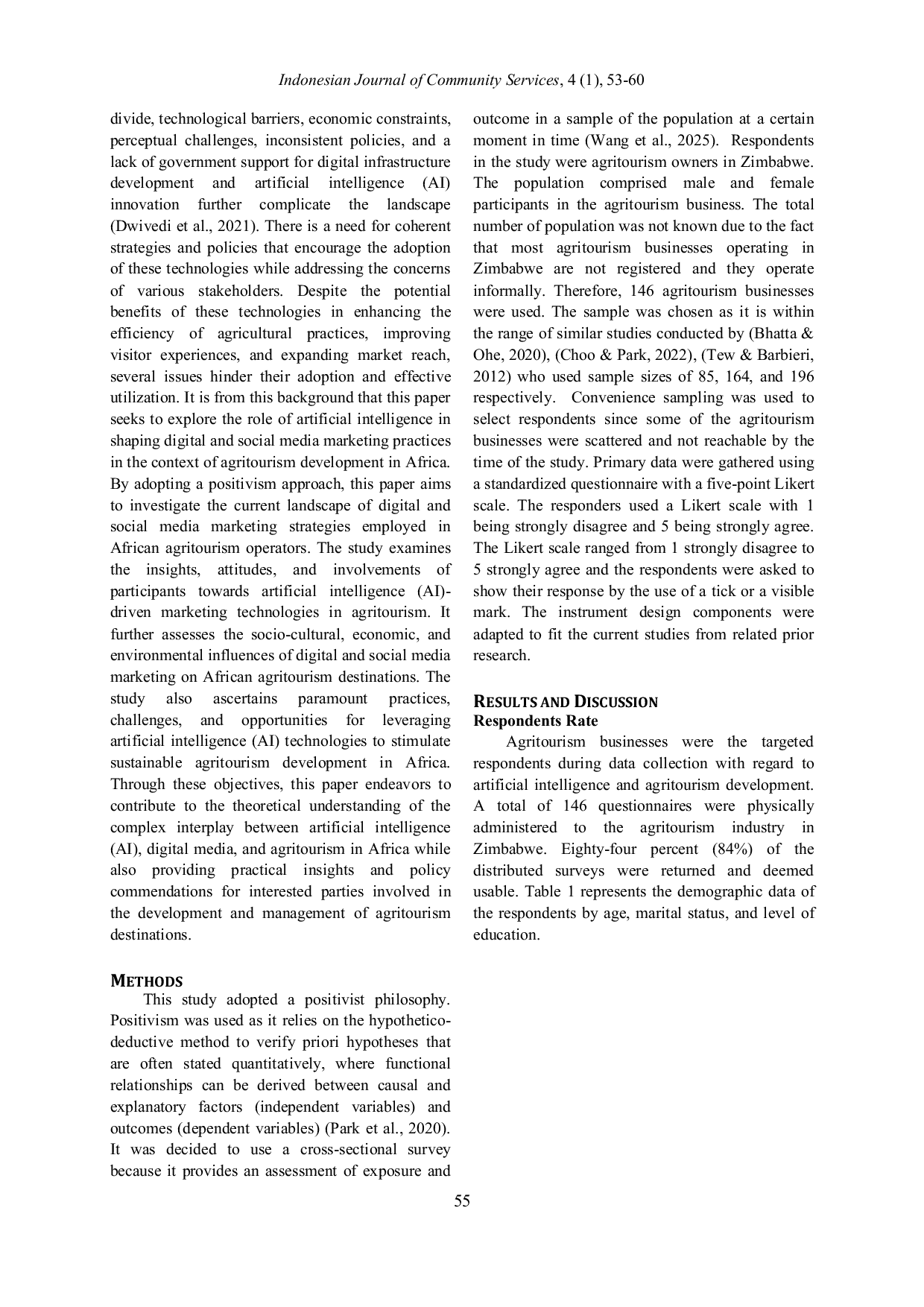 JURIS Artificial Intelligence and Agritourism Development Mixed Feelings on Digital and Social Media Marketing in Africa