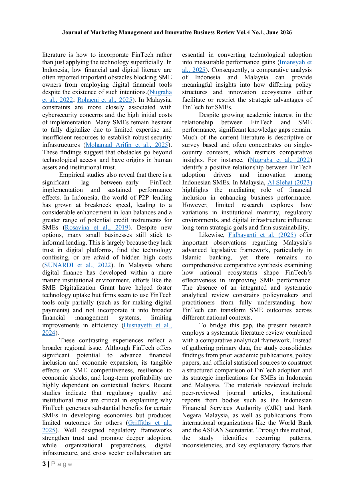 JURIS From FinTech Adoption to Strategic Performance A Comparative Systematic Review of SMEs in Indonesia and Malaysia