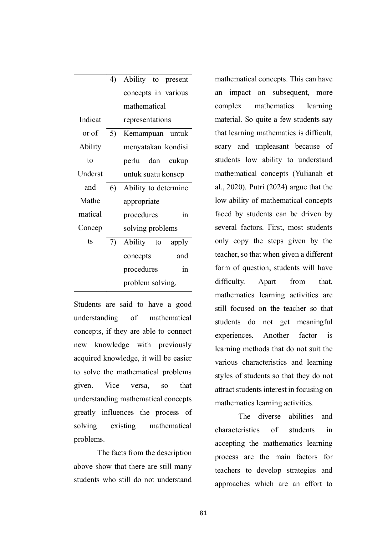 JURIS Application Of Differentiated Learning To The Polyhedron Material In Visual Form To Understanding Ability Junior High School Students Concept